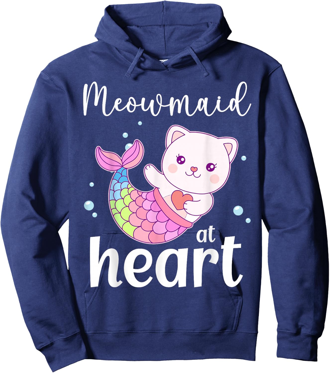 Mercat Moewmaid Mermaid Cat Hoodie - Hoodie | Navy