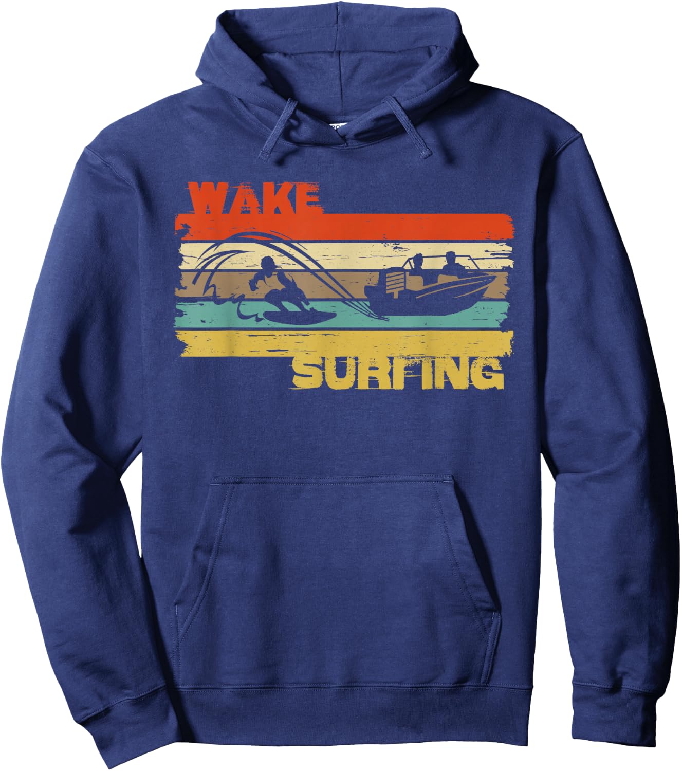 Wakesurfing wake surf vintage shirt for pro wakesurfer Hoodie - Hoodie | Navy