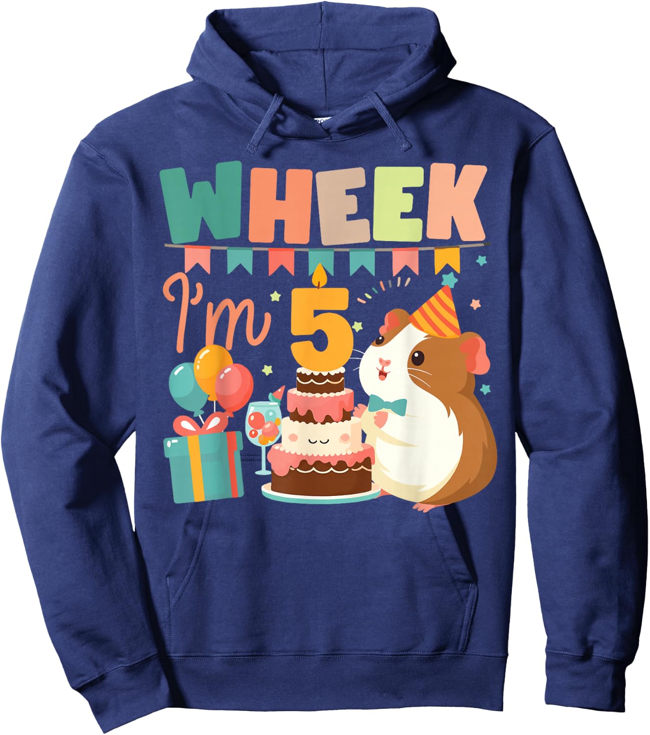 Guinea Pig 5th Birthday Wheek I'm 5 Hoodie - Hoodie | Navy