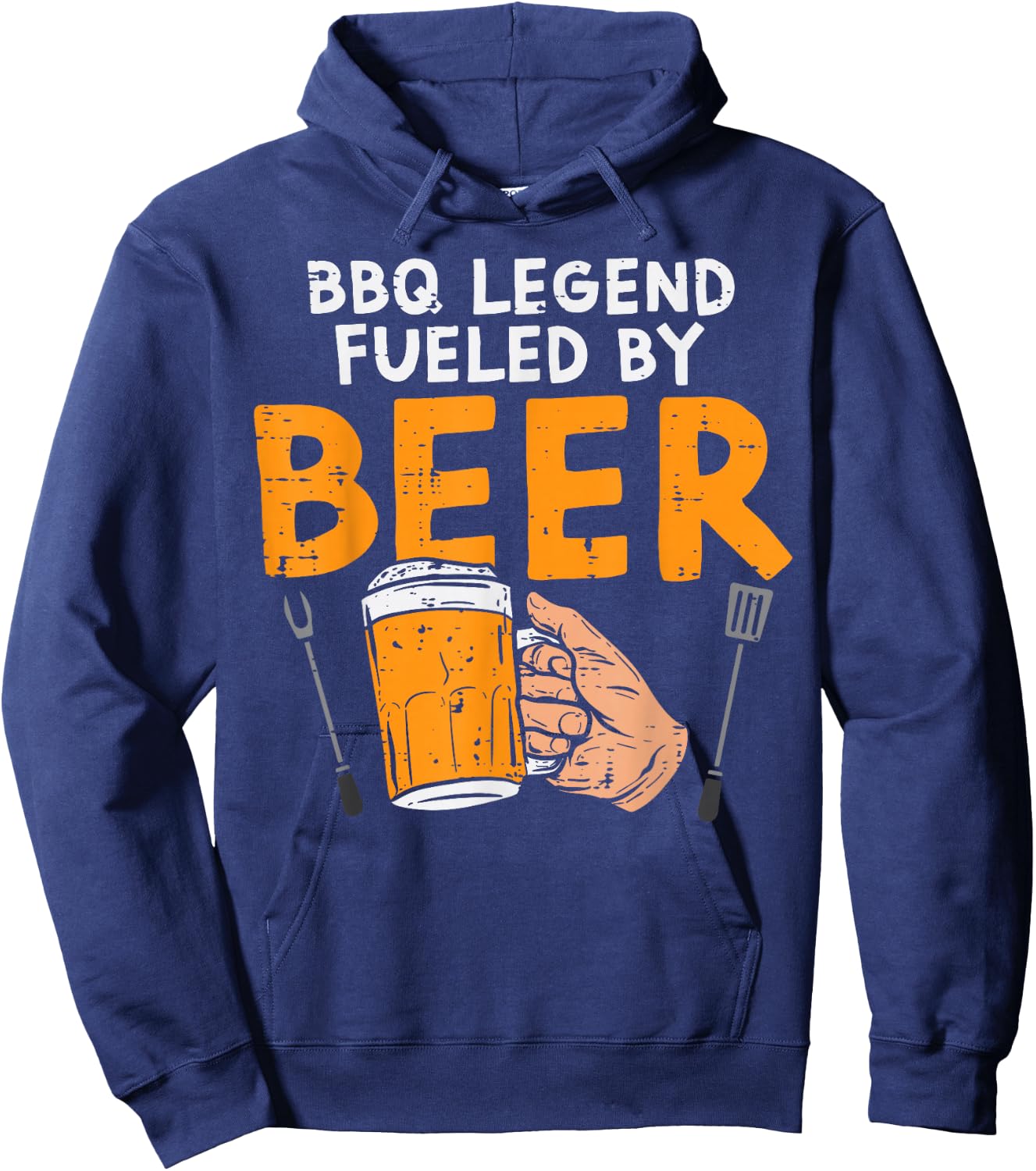 Bbq Legend Fueled Funny Barbecue Grill Meat Grill Dad Men Hoodie - Hoodie | Navy