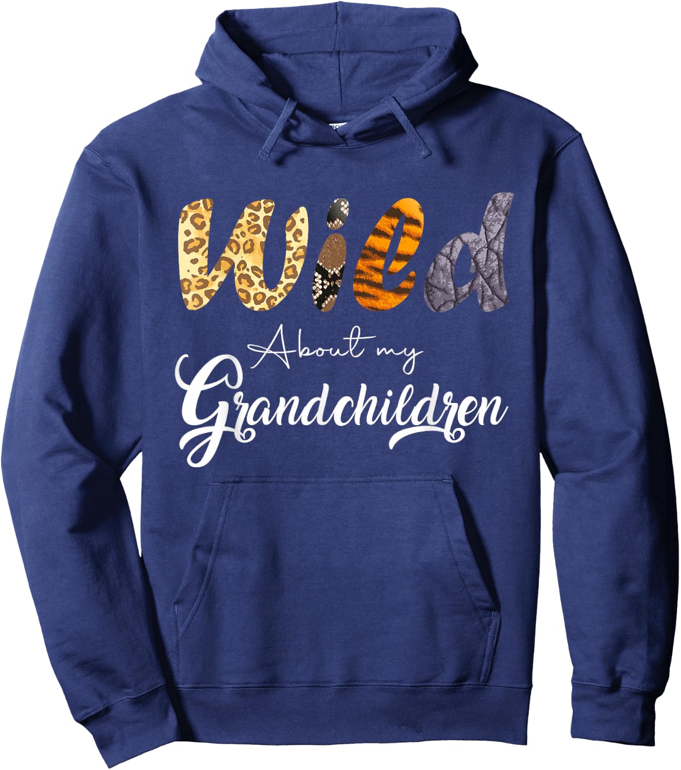 Family Grandparents Leopard Wild About My Grandchildren Hoodie - Hoodie | Navy