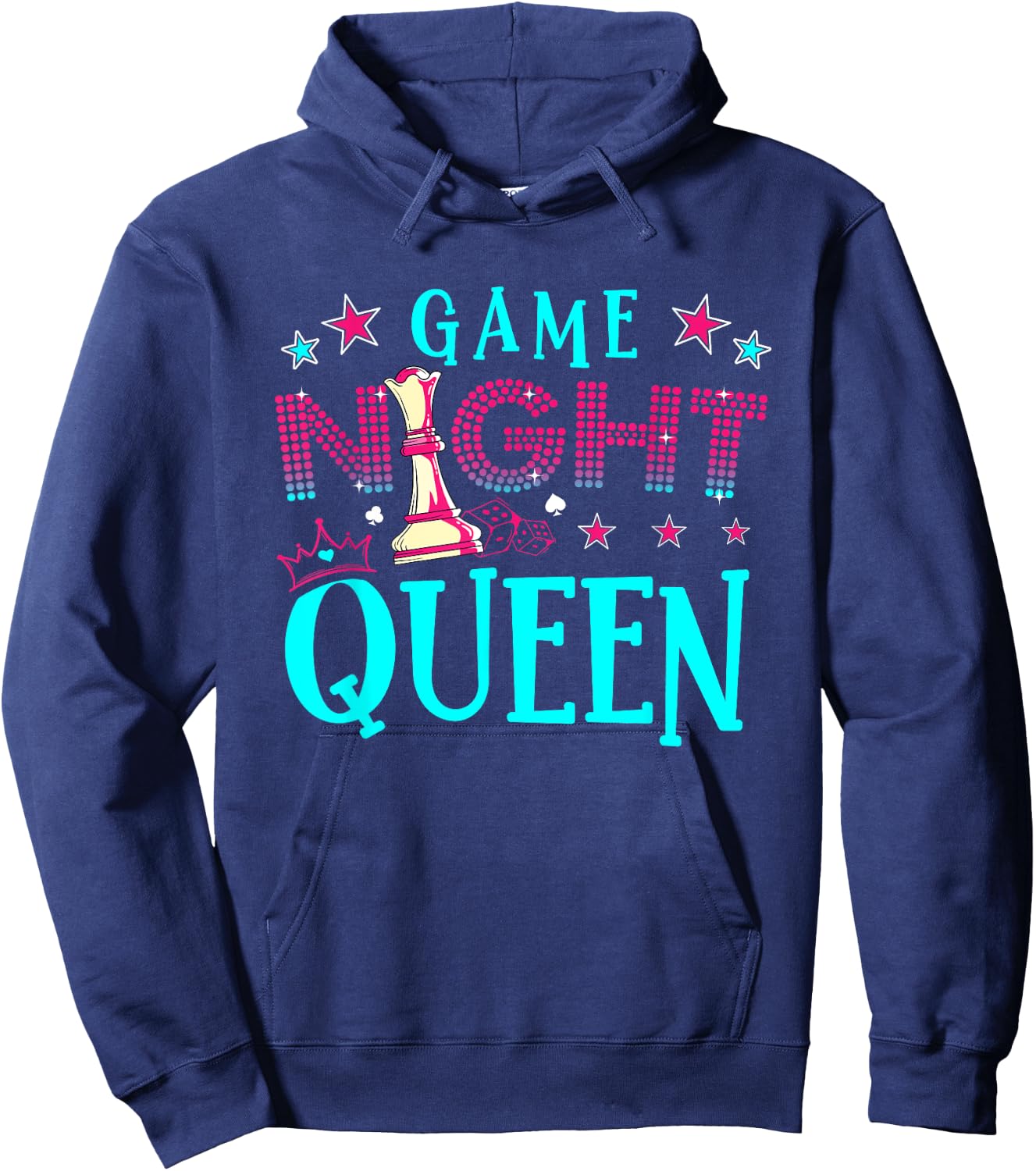 Game Night Queen! Couples Matching Game Night Hoodie - Hoodie | Navy