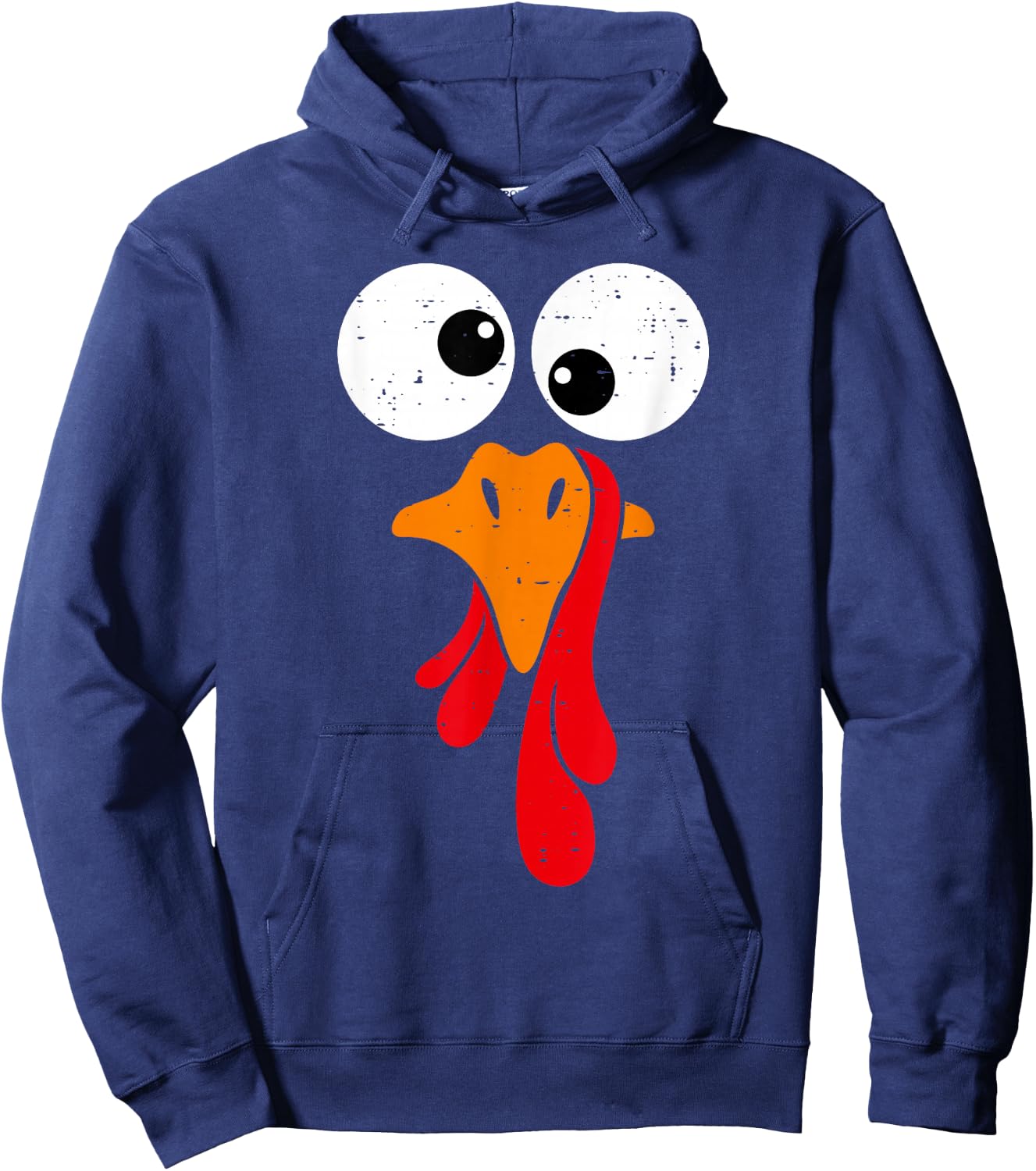 Funny Silly Turkey Face Happy Turkey Day Thanksgiving Hoodie - Hoodie | Navy