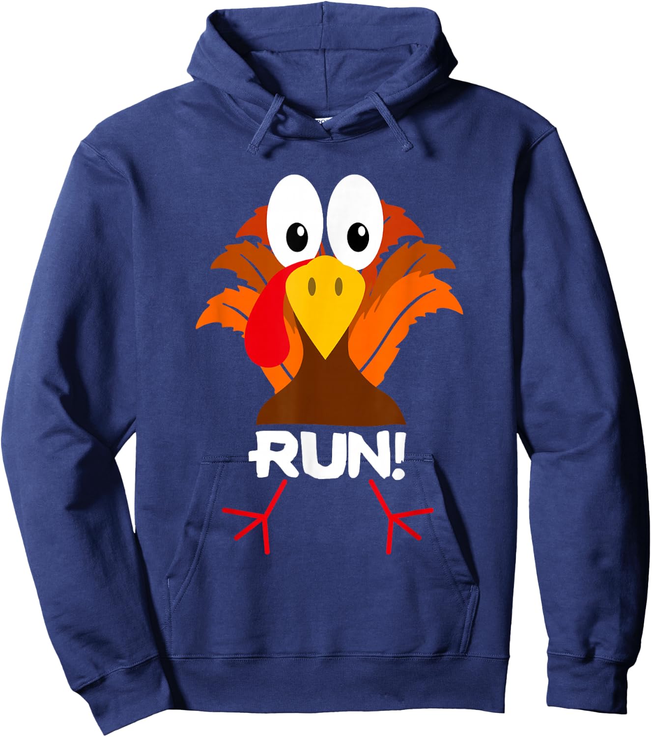Turkey Costume Adult Running Face Turkey Trot Hoodie - Hoodie | Navy