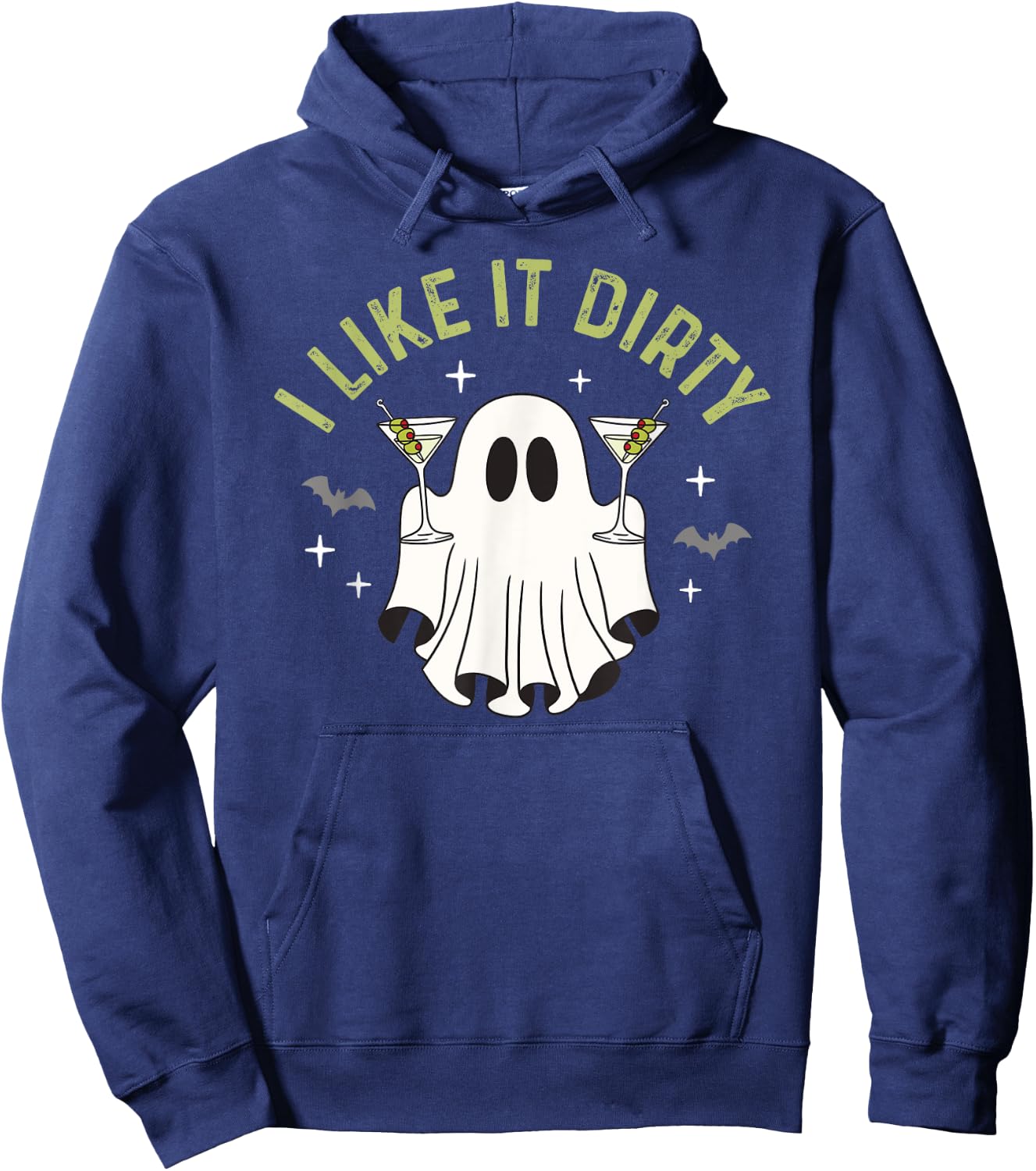 I Like It Dirty Halloween Dirty Martini Ghost Hoodie - Hoodie | Navy