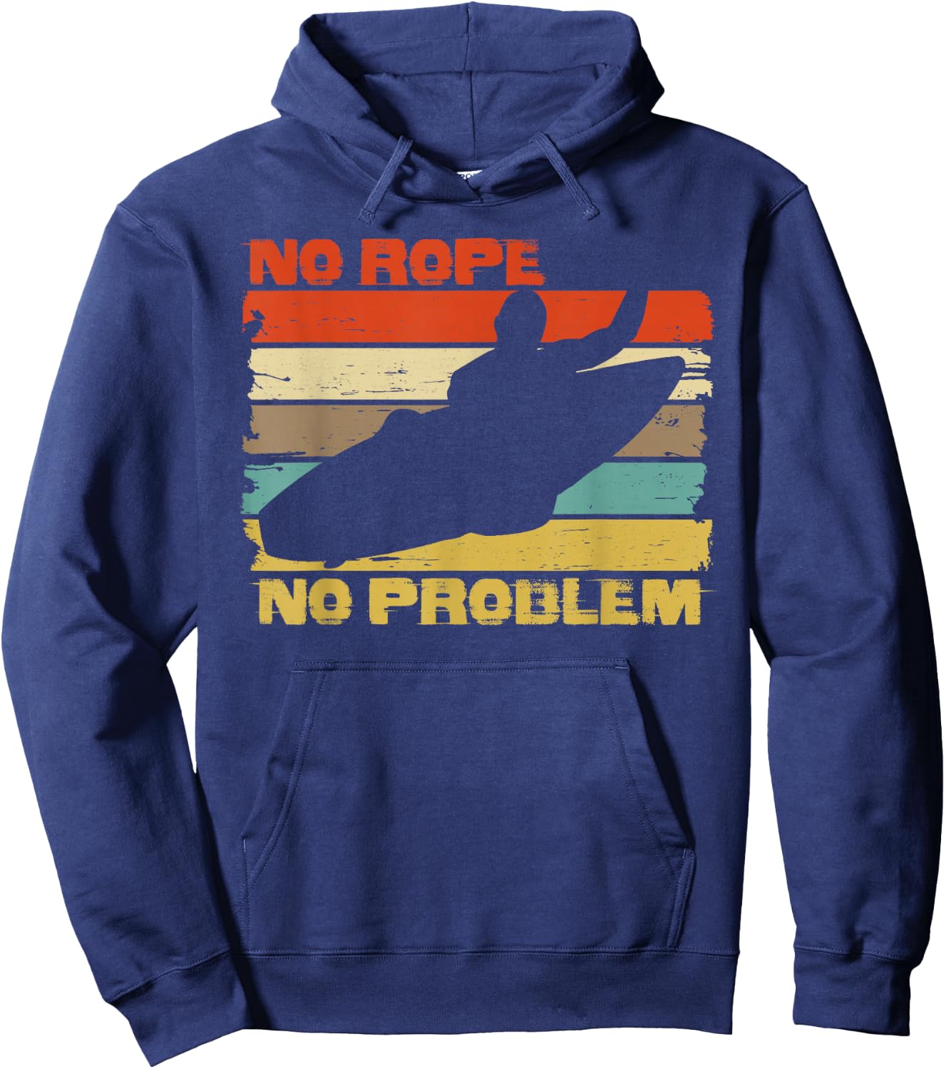 Wakesurfing wake surf vintage NO ROPE shirt for wakesurfer Hoodie - Hoodie | Navy