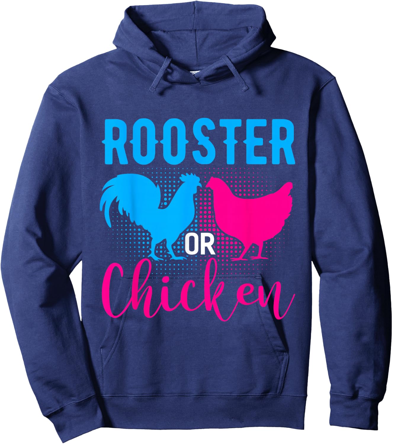 Rooster Or Chicken Shirts Gender Shirt Funny Genders Reveal Hoodie - Hoodie | Navy