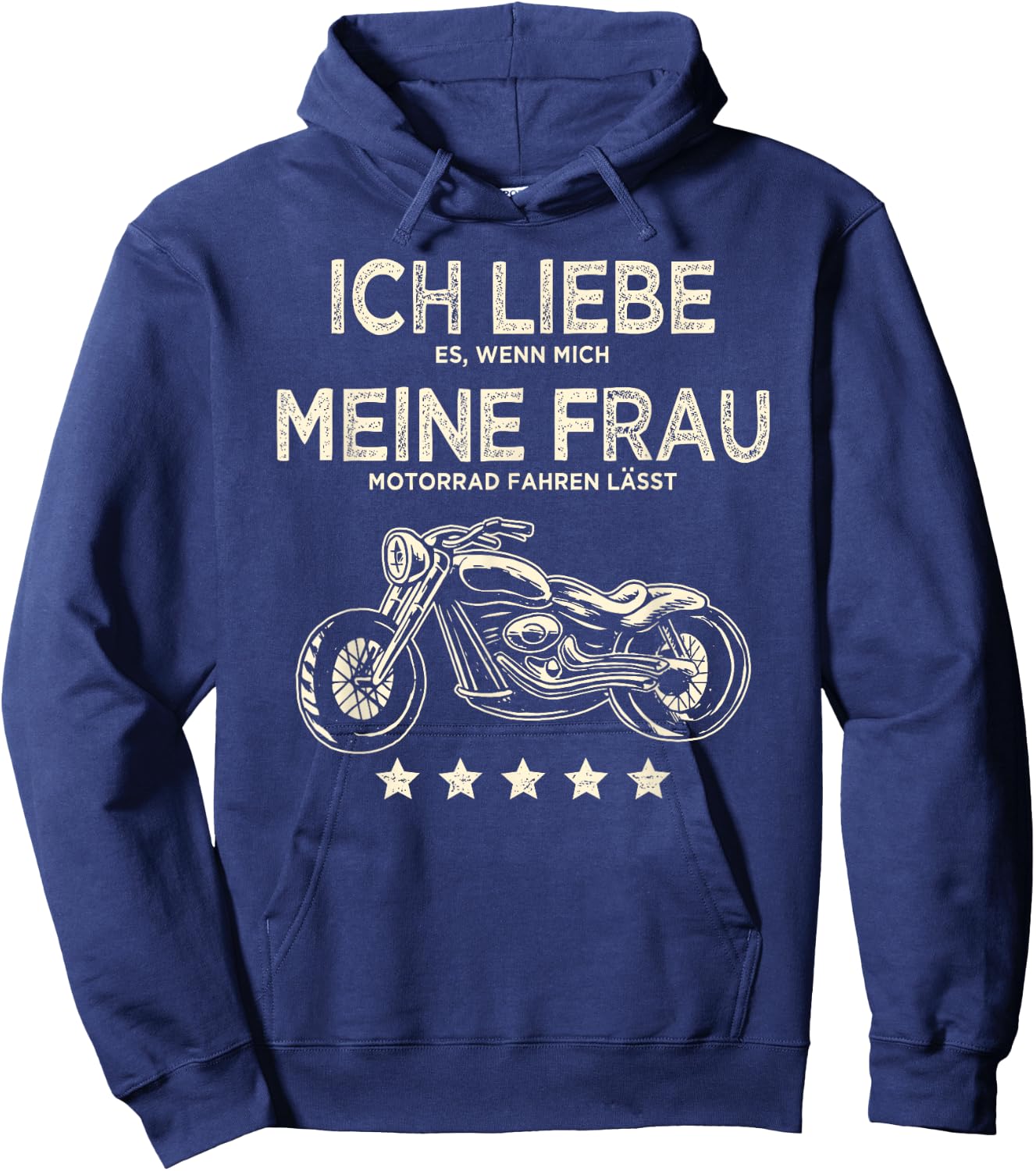 Men's with German Text "Ich liebe es wenn meine Frau mich Motorrad fahren lässt lässt Hoodie - Hoodie | Navy