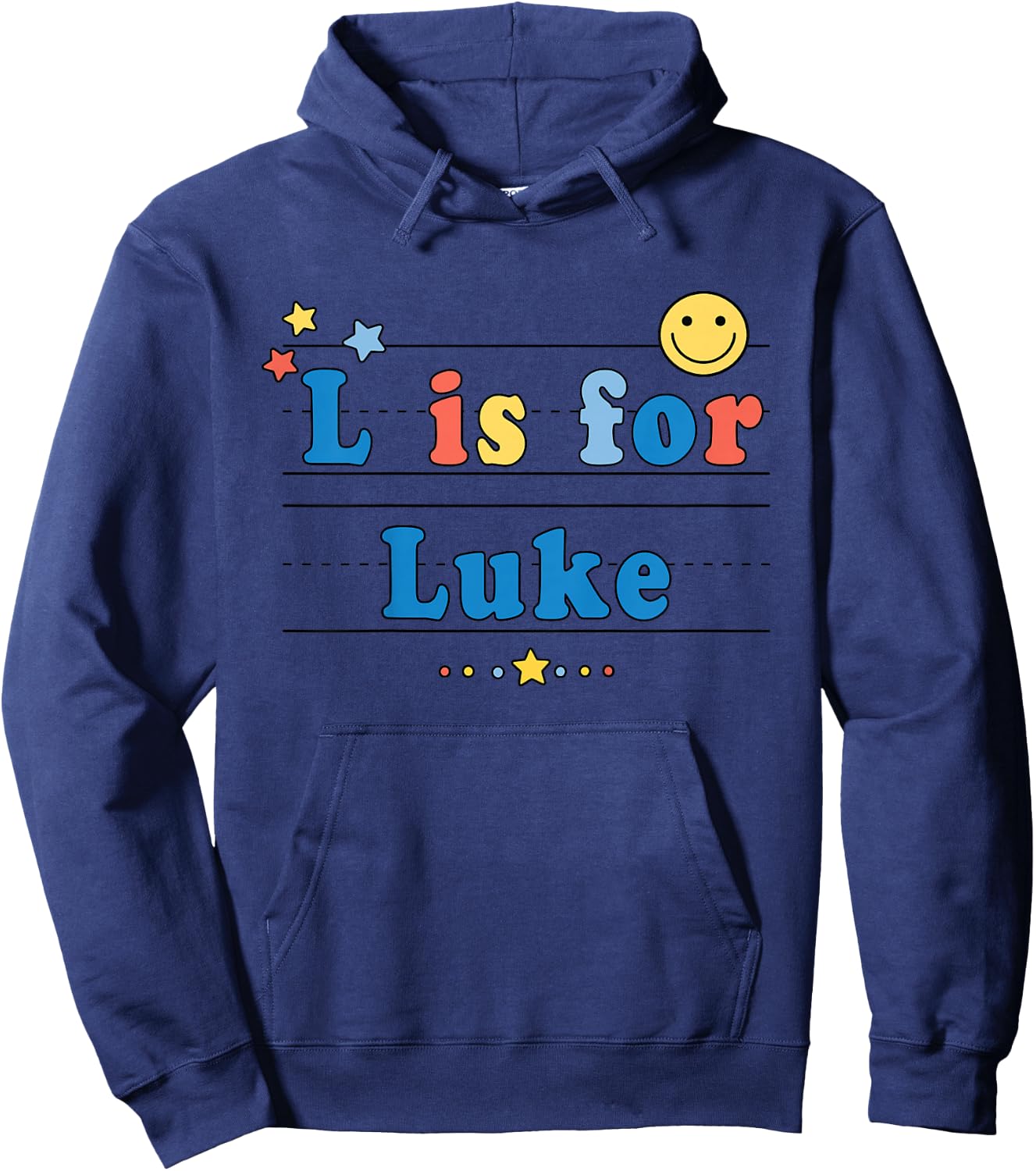 Kids Luke Name Shirt Alphabet L is for Luke Hoodie - Hoodie | Navy