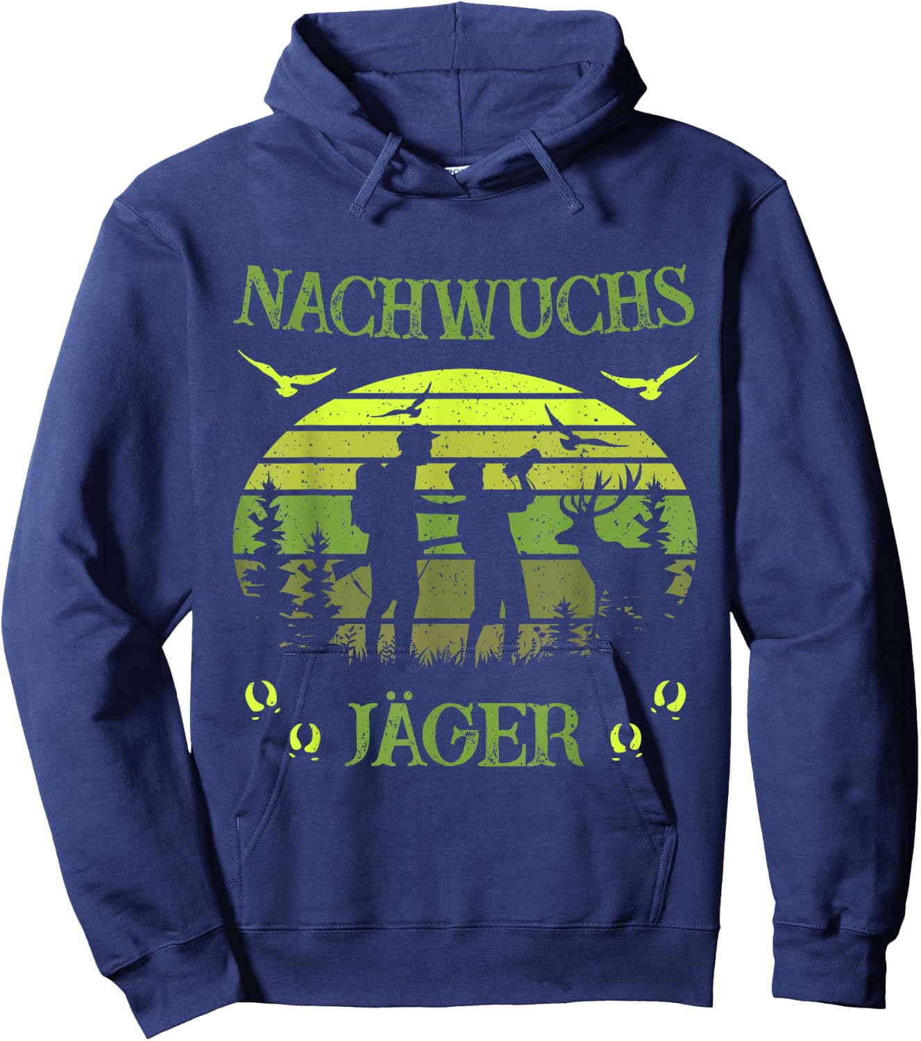 Children's with German Text "Jäger - Papa und Son" [German Language], black Hoodie - Hoodie | Navy