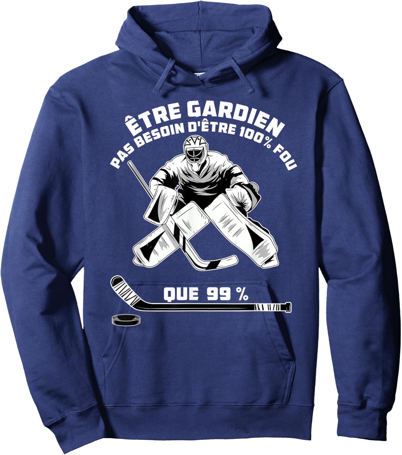 Ice Hockey Sport - Goalkeeper Hockey , Black Hoodie - Hoodie | Navy