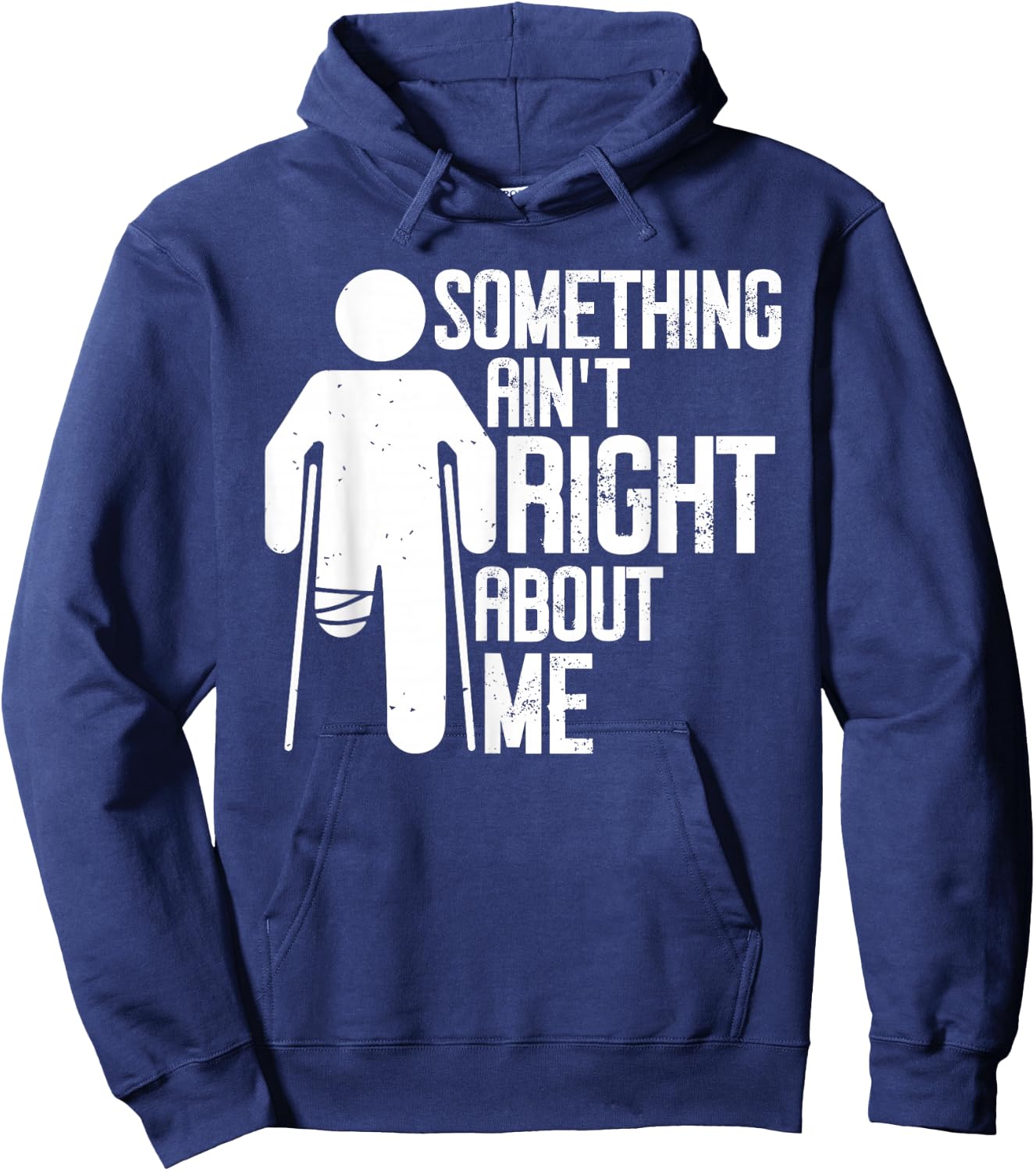 Right Leg Amputation Funny Right Leg Amputee Missing Leg Hoodie - Hoodie | Navy