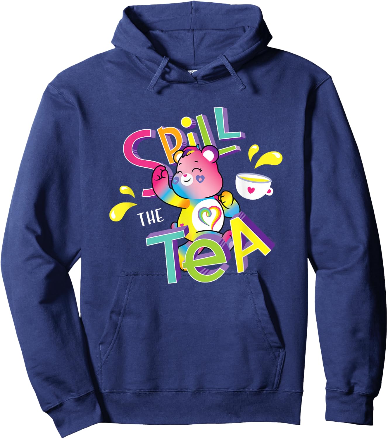 Care Bears Spill the Tea Kindness Keeper Rainbows Cartoon Hoodie - Hoodie | Navy