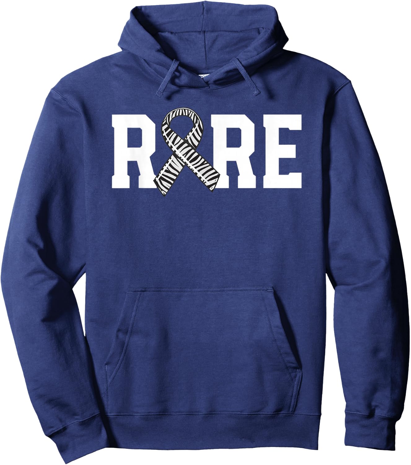 Rare Disease Awareness Walk Zebra Ribbon EDS Carcinoid Hoodie - Hoodie | Navy