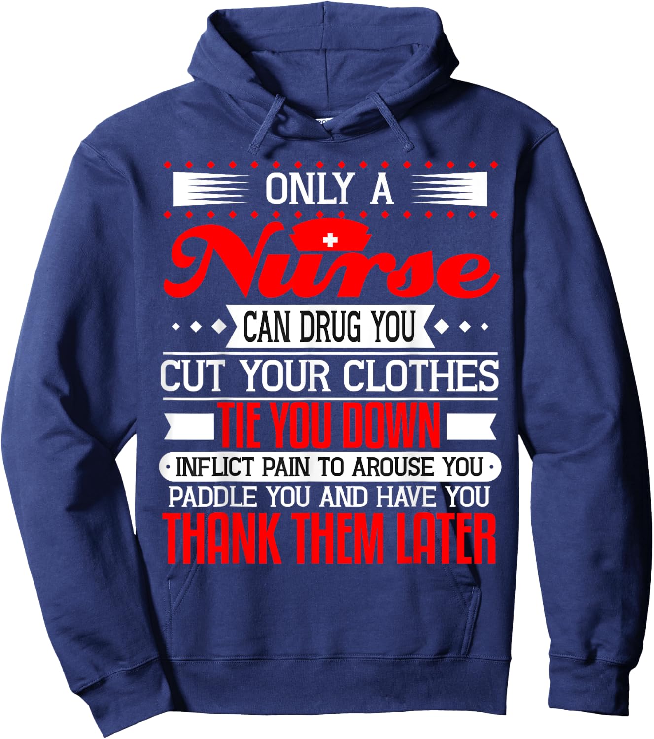 Funny Nurse Gag Gift Sayings RN CNA LPN Nursing Graduation Hoodie - Hoodie | Navy