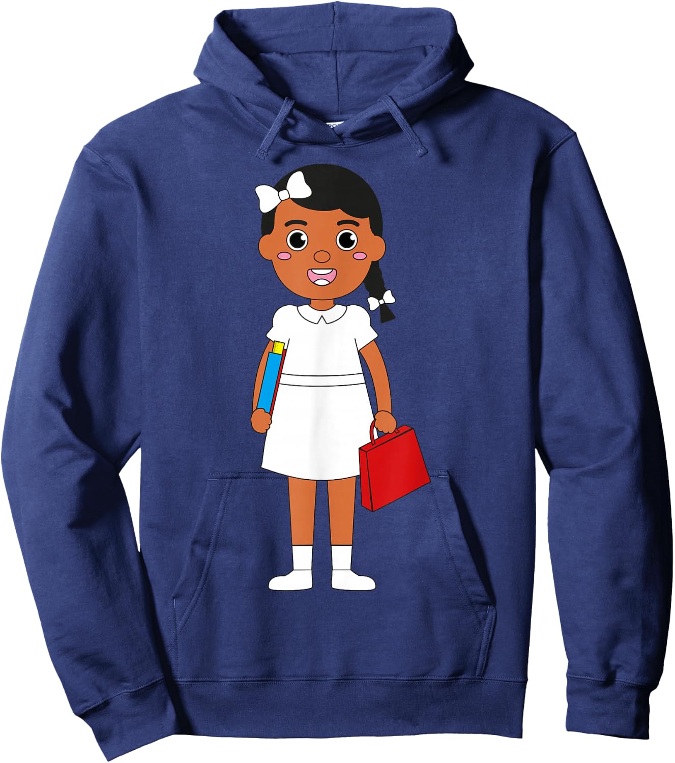 Goes to School Brave Girl Black History Month African Women Hoodie - Hoodie | Navy