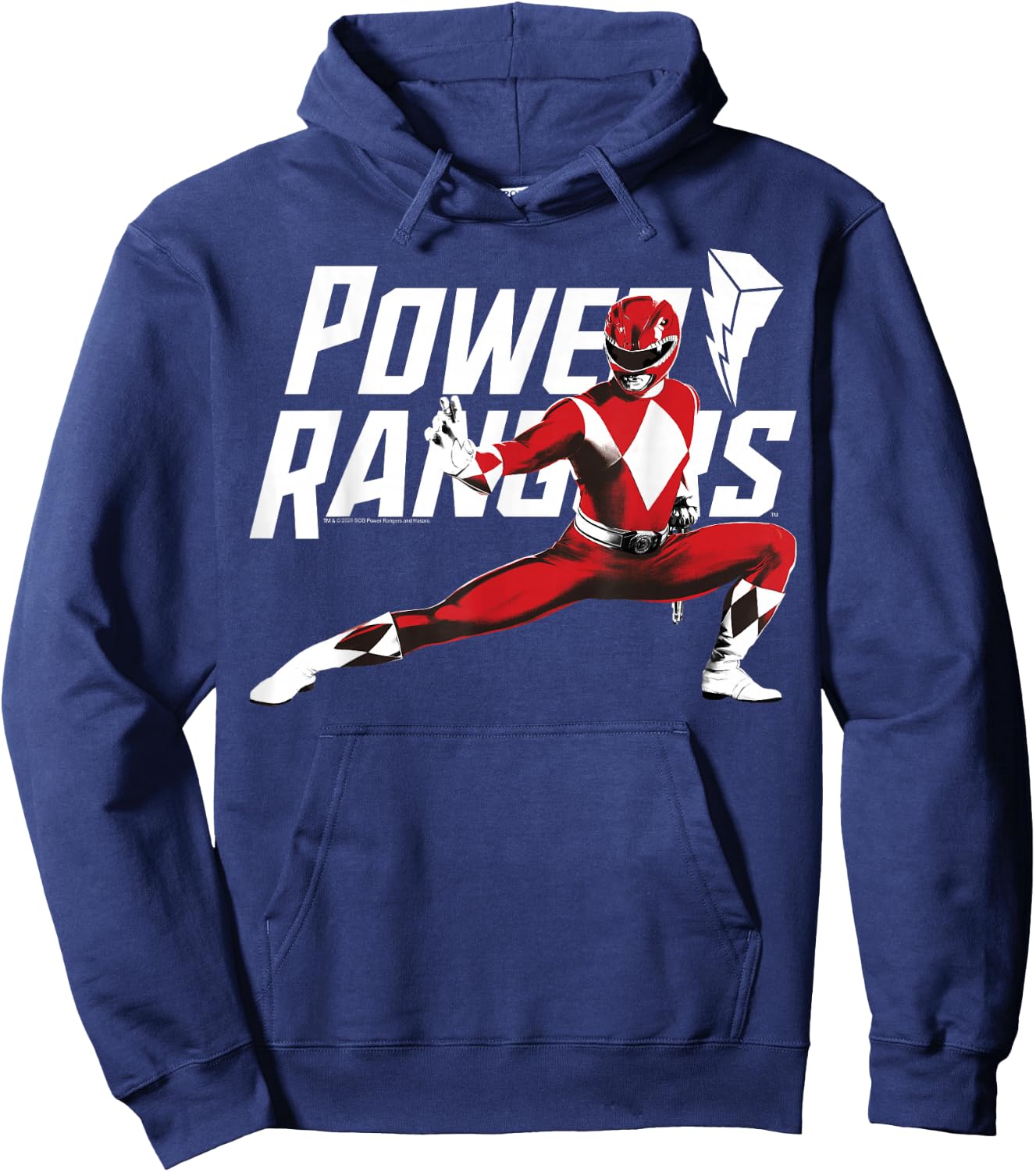 Power Rangers Red Ranger Karate Action Pose Logo Hoodie - Hoodie | Navy