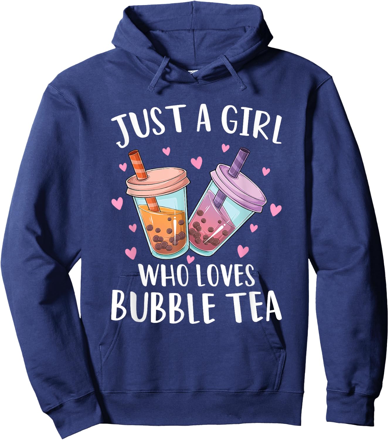 Just A Girl Who Loves Bubble Tea Boba Tea Lovers Teen Girls Hoodie - Hoodie | Navy