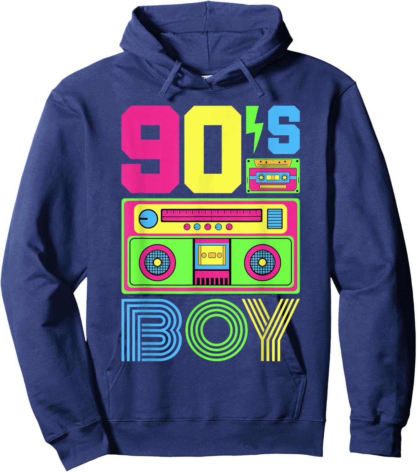 90s Boy 1990s Fashion 90 Theme Party Outfit Nineties Costume Hoodie - Hoodie | Navy