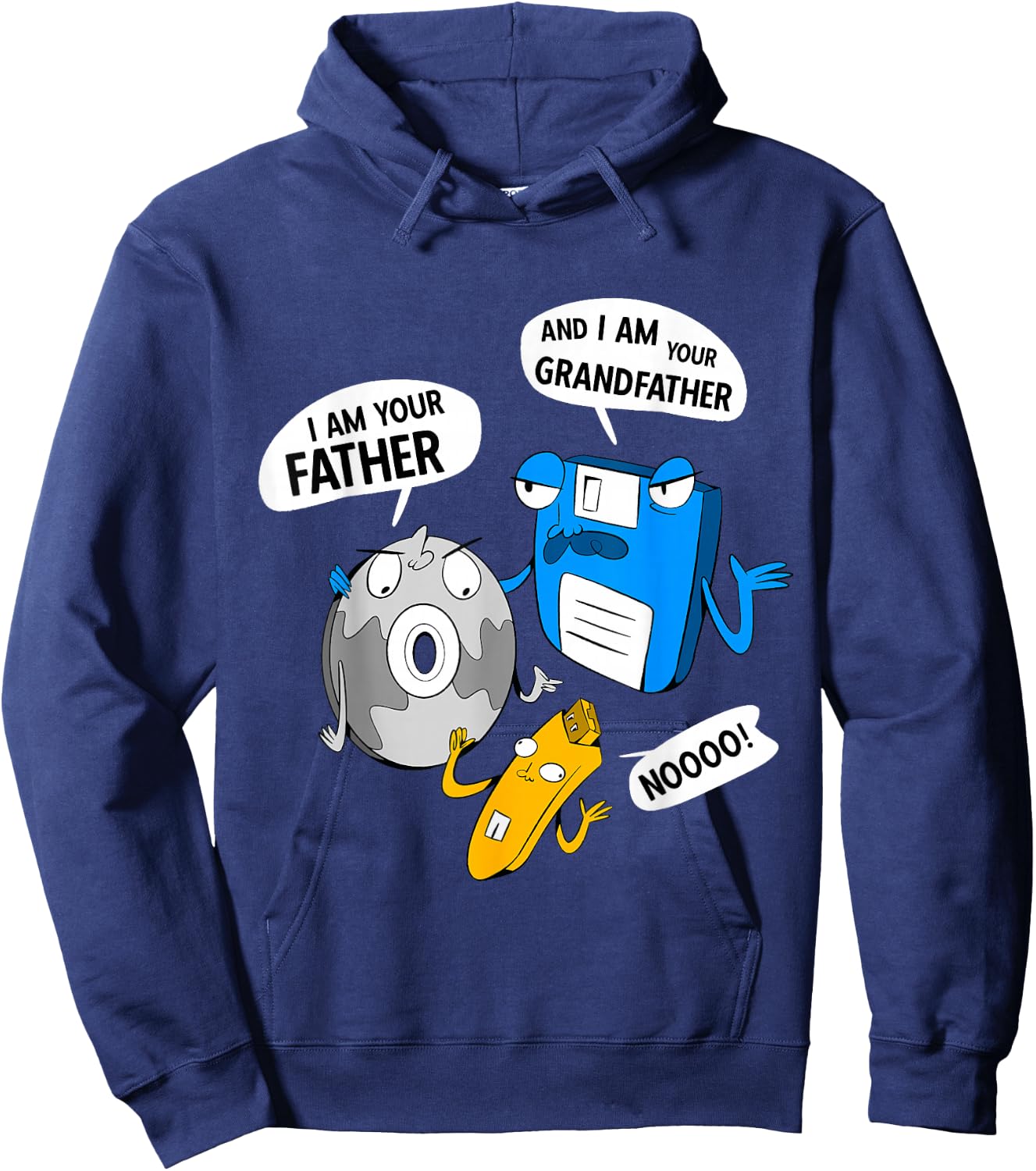I Am Your Father Gamer Geek Humor Floppy Disk CD USB Stick Hoodie - Hoodie | Navy