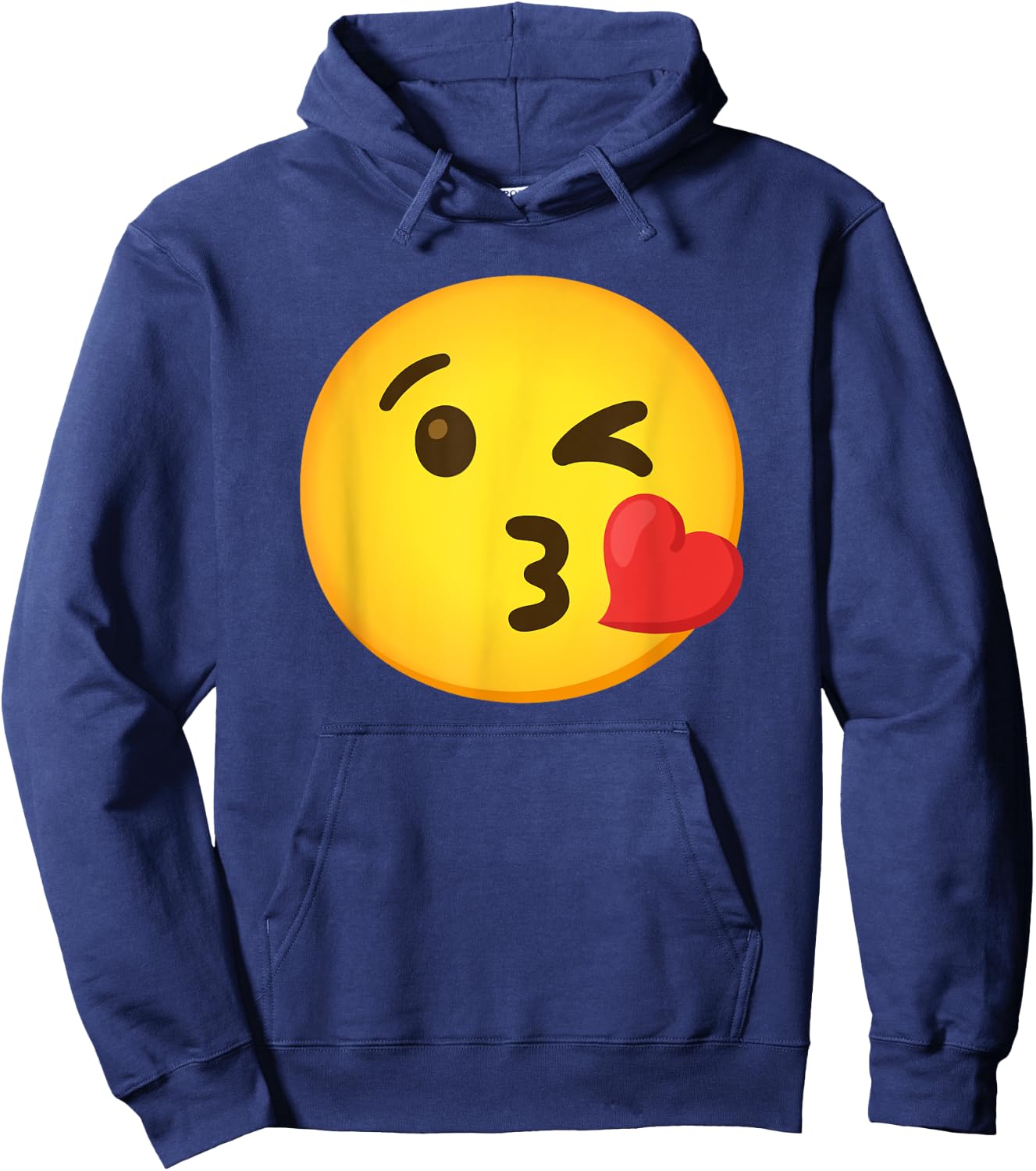 Emoticon Heart with a Kiss Hoodie - Hoodie | Navy