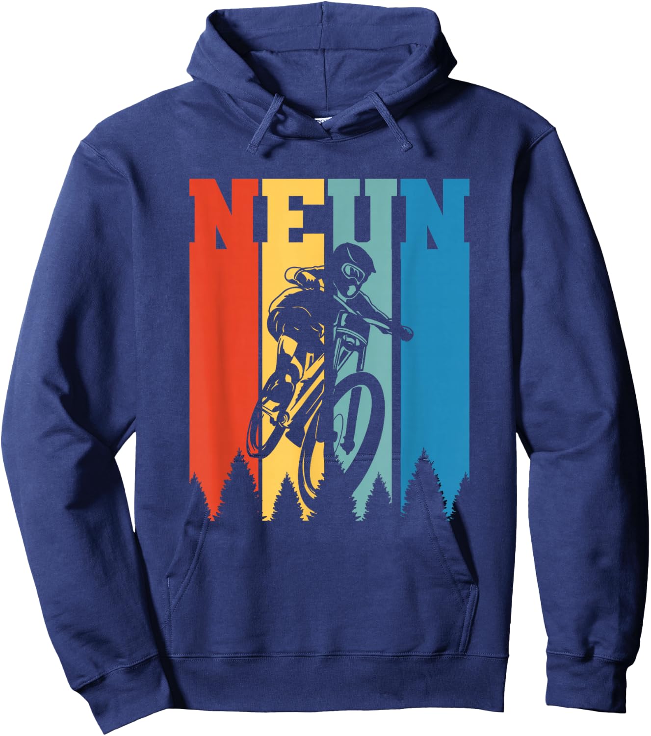 9 Years Downhill MTB Mountain Bike 9th Birthday , black Hoodie - Hoodie | Navy