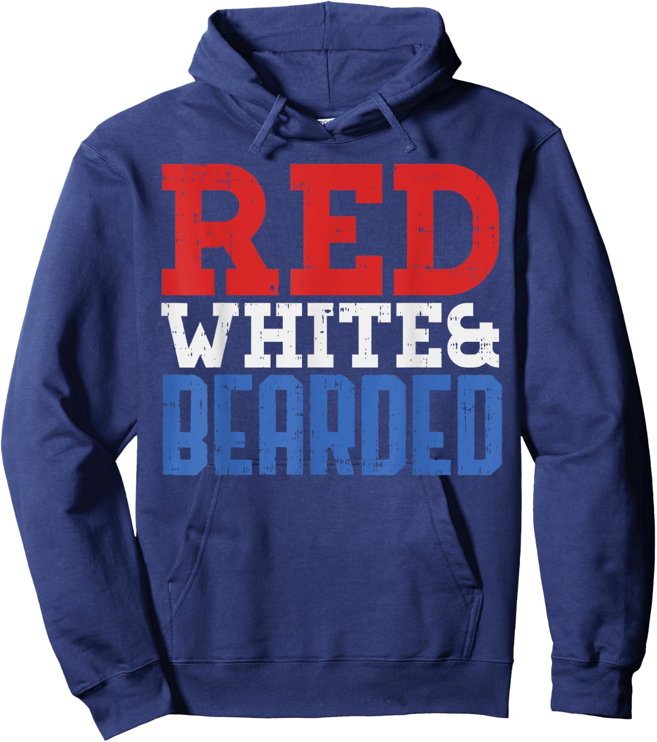 Red White And Bearded Funny 4th Of July Pride Patriot Men Hoodie - Hoodie | Navy