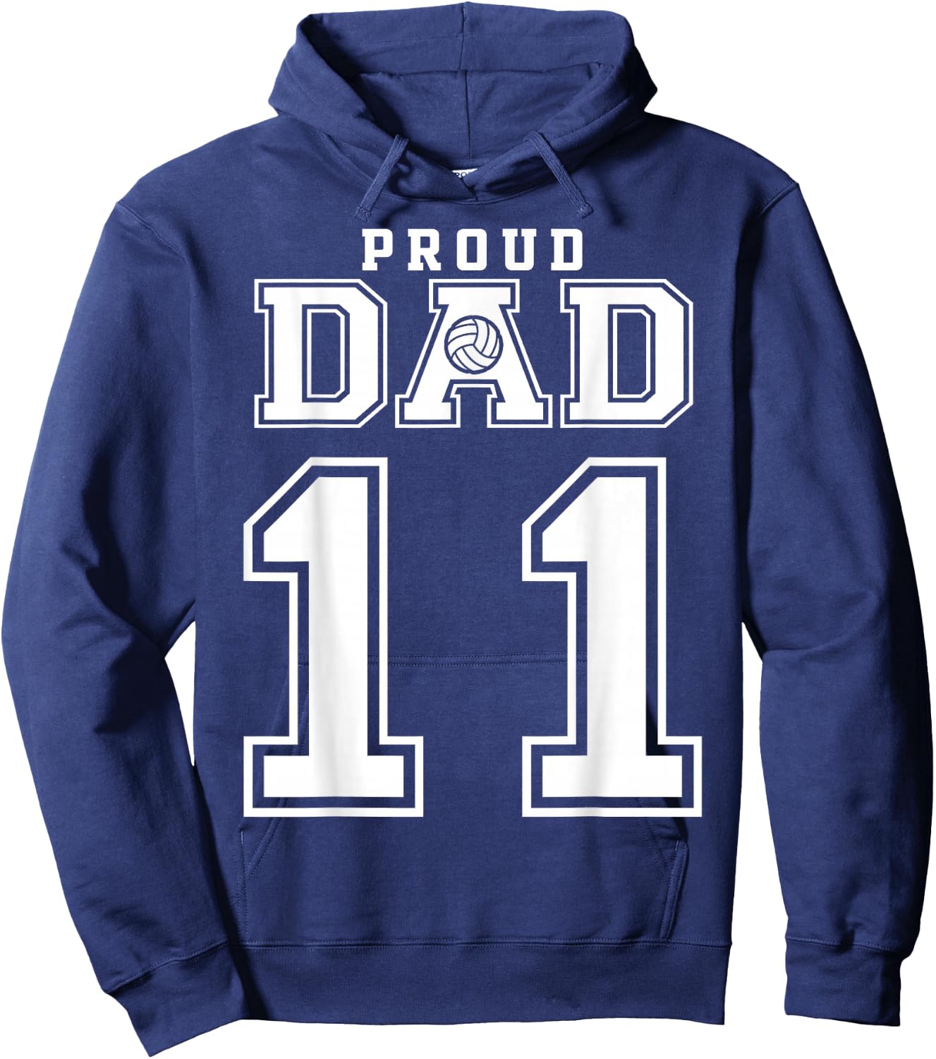Custom Proud Volleyball Dad Number 11 Personalized Hoodie - Hoodie | Navy