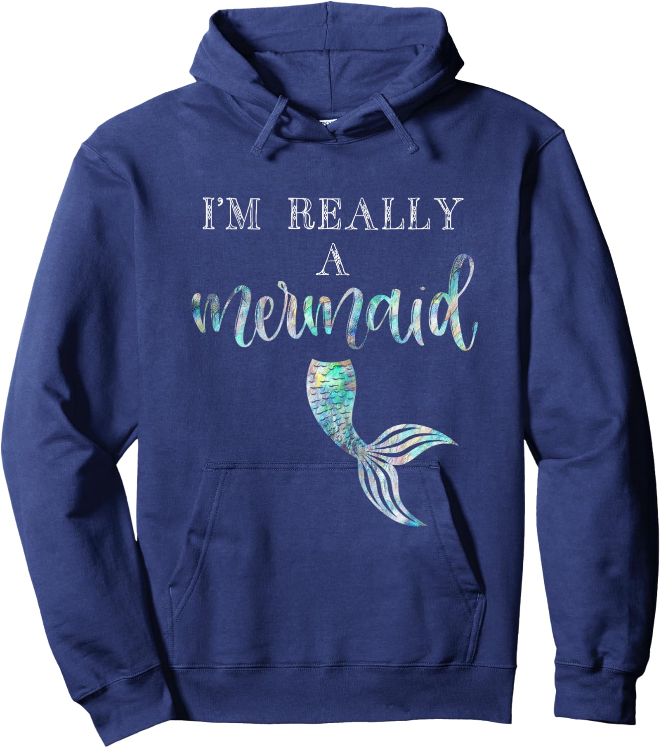 I'm Really A Mermaid Purple Shirt Cute Birthday Bridal Hoodie - Hoodie | Navy