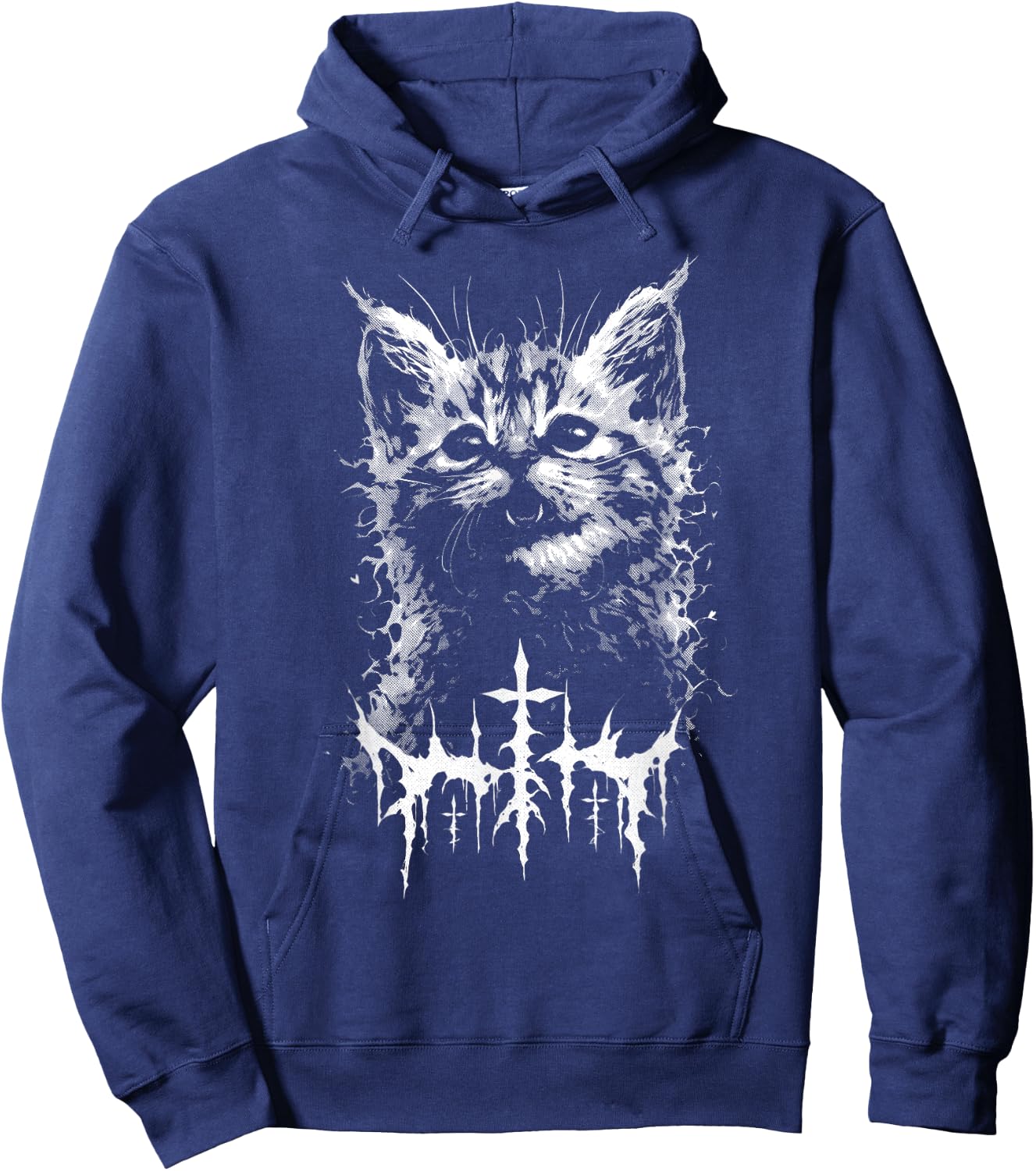 Kawaii Katze Black Metal Death Metal Parodie | Goth Grunge Hoodie - Hoodie | Navy