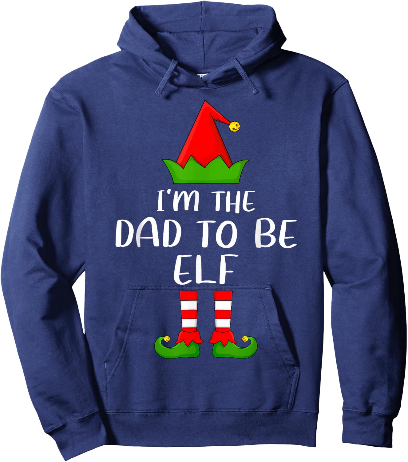Funny Matching Family I'm The Dad to Be Elf Christmas Hoodie - Hoodie | Navy