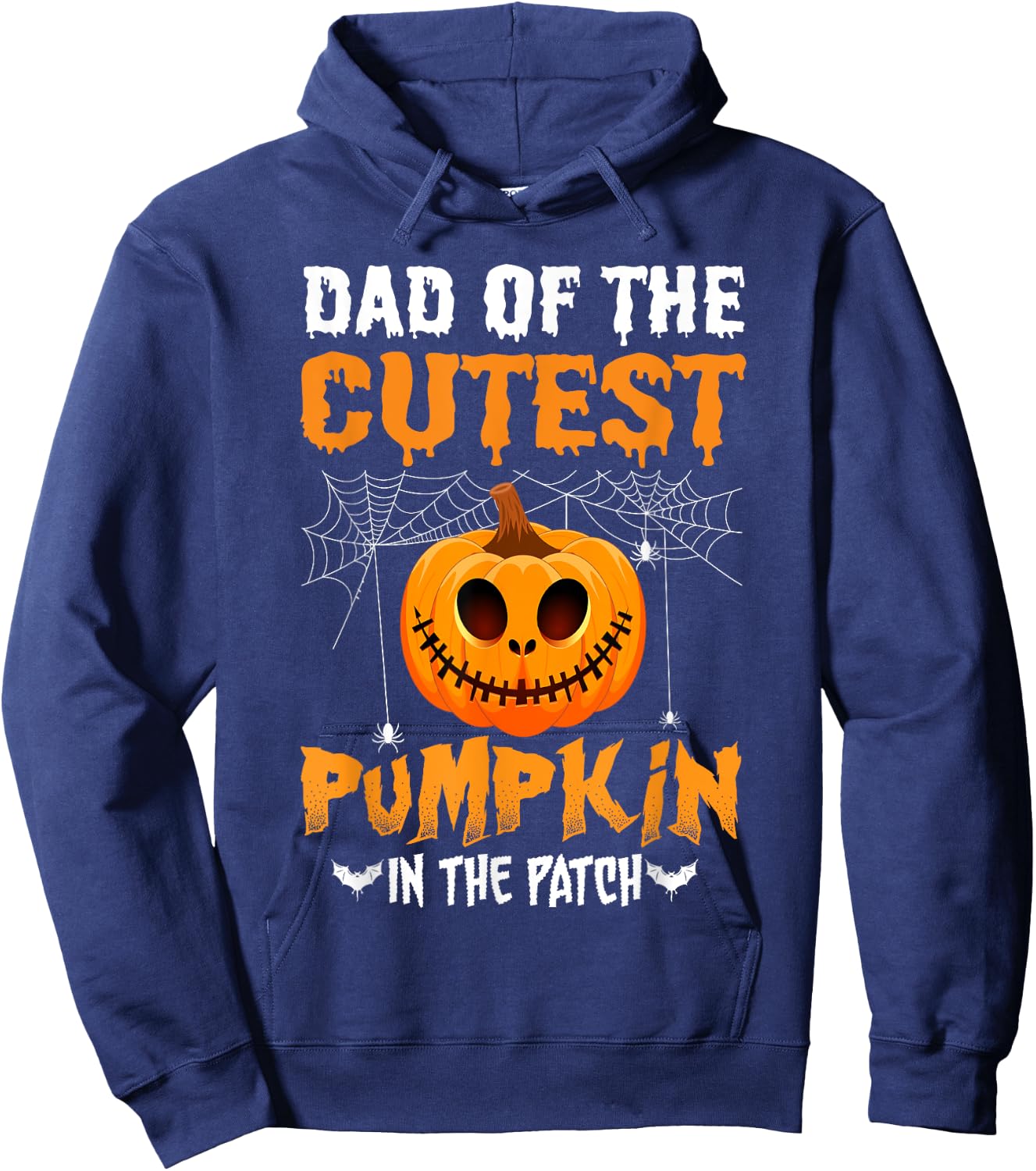 Dad of The Cutest Pumpkin in The Patch Dad Halloween Hoodie - Hoodie | Navy