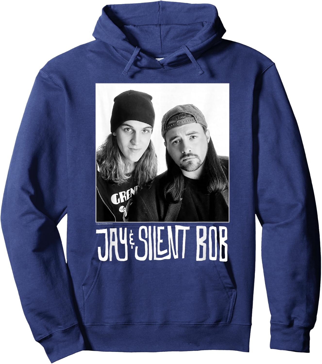 Jay & Silent Bob Close Up Black & White Portrait Hoodie - Hoodie | Navy