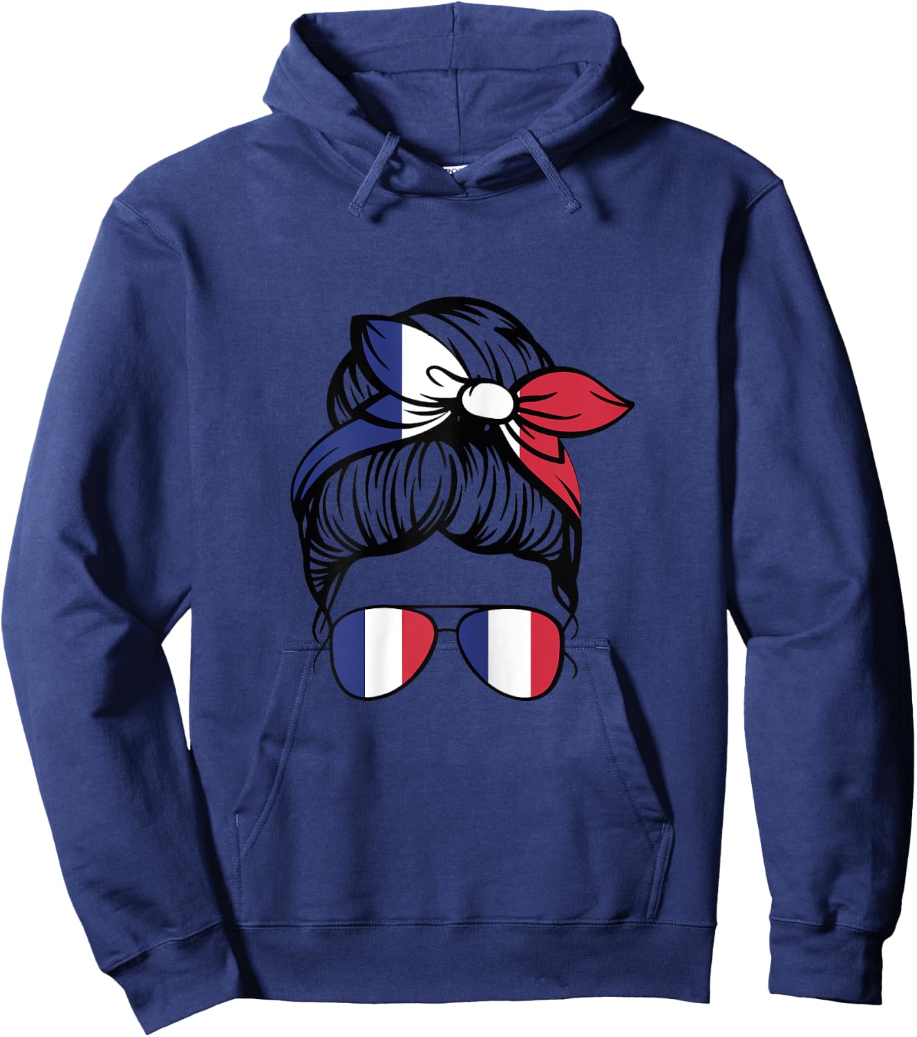 French Girl France French Girl Women French Flag , white, Female X-Small Hoodie - Hoodie | Navy
