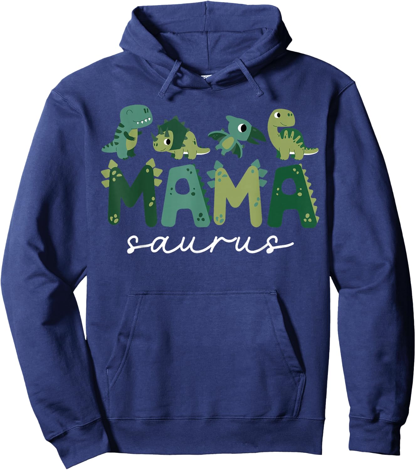 Mama Saurus Mom Dinosaur Three Rex Birthday Boy Girl Family Hoodie - Hoodie | Navy