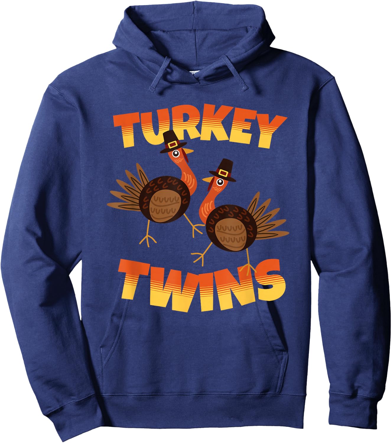 Thanksgiving Matching Twins Turkeytwins Funny Humor Turkey Hoodie - Hoodie | Navy