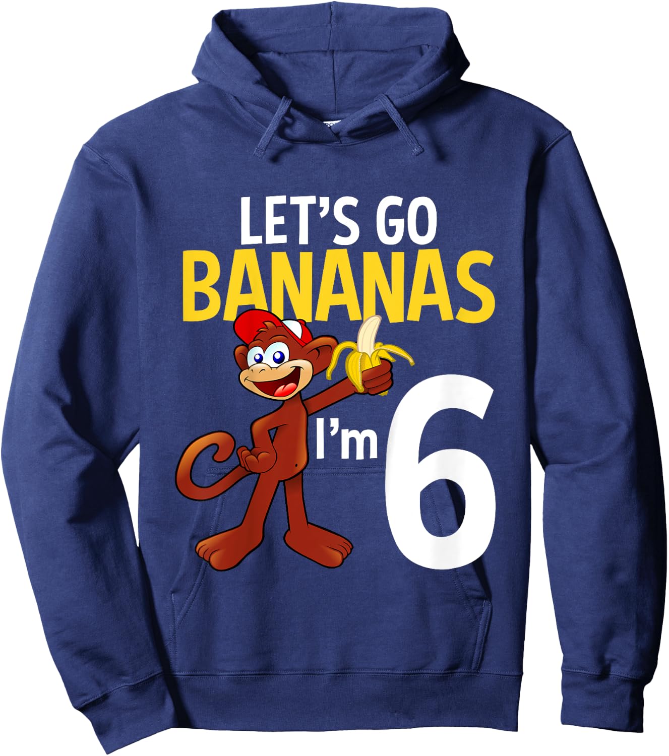 6 Year Old Monkey Birthday Party Zoo Animal Theme 6th Gift Hoodie - Hoodie | Navy
