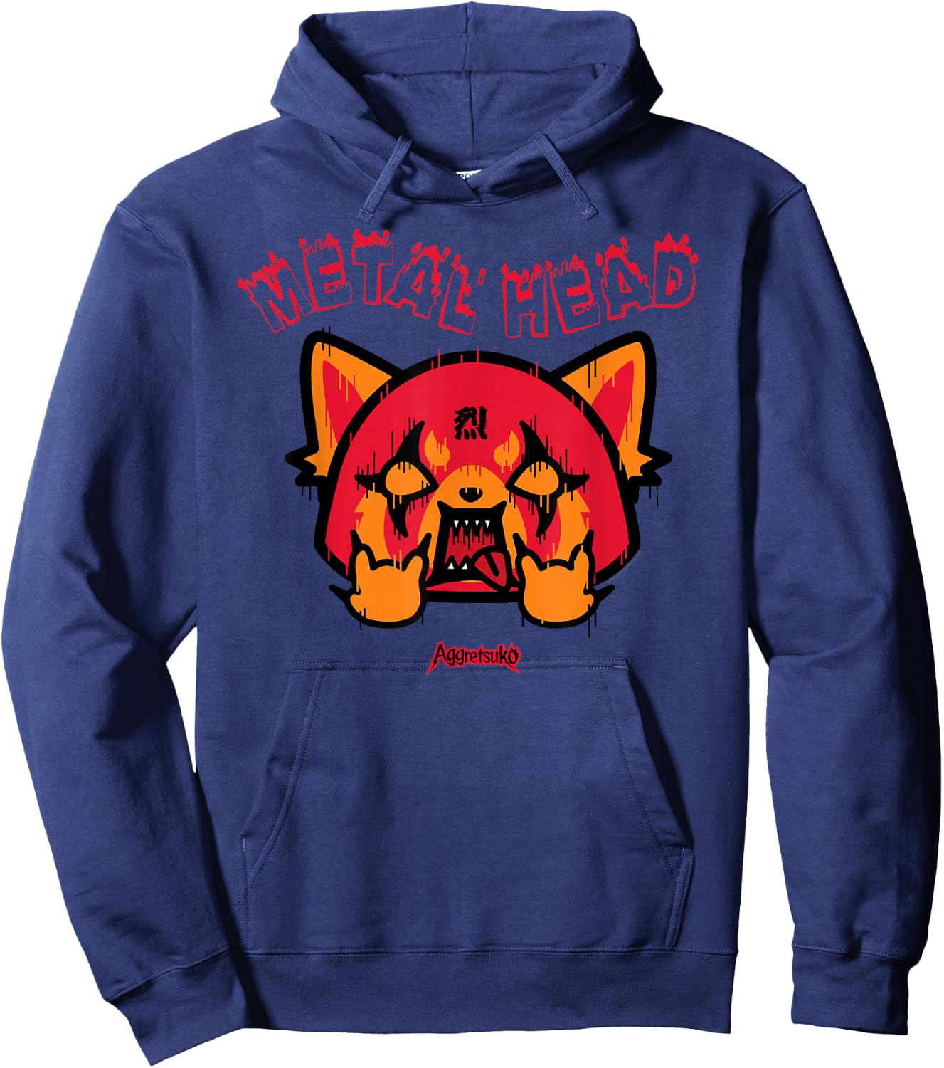 Aggretsuko Rage Metal Head Shirt Hoodie - Hoodie | Navy