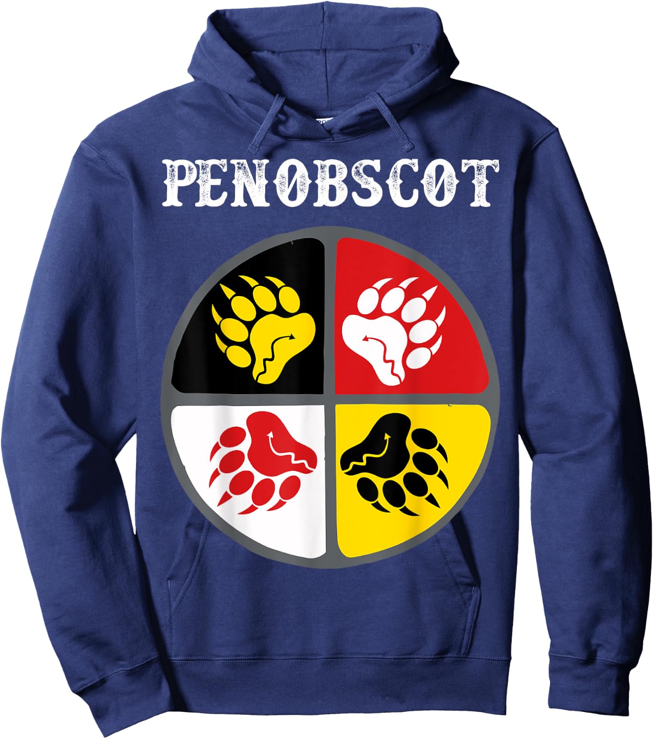 Penobscot Tribe Native American Medicine Wheel Hoodie - Hoodie | Navy