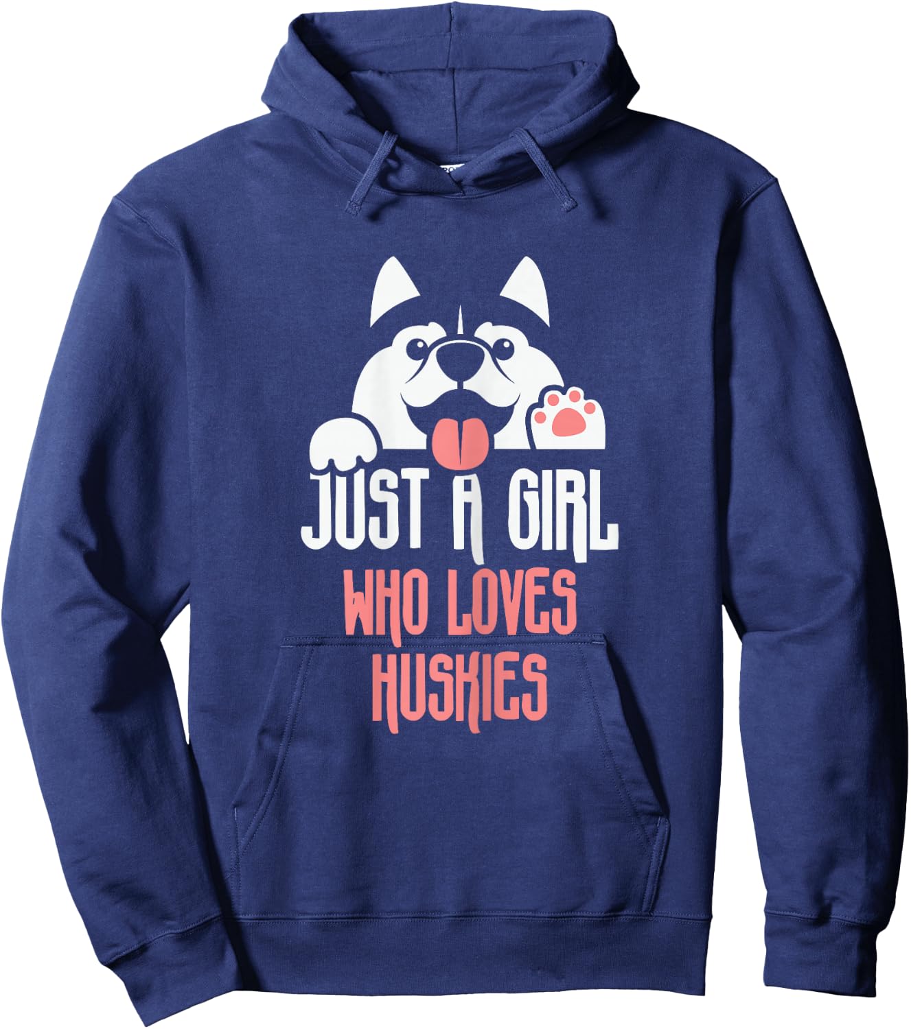 Cute Just A Girl Who Loves Huskies - Dog Lover Gift Hoodie - Hoodie | Navy