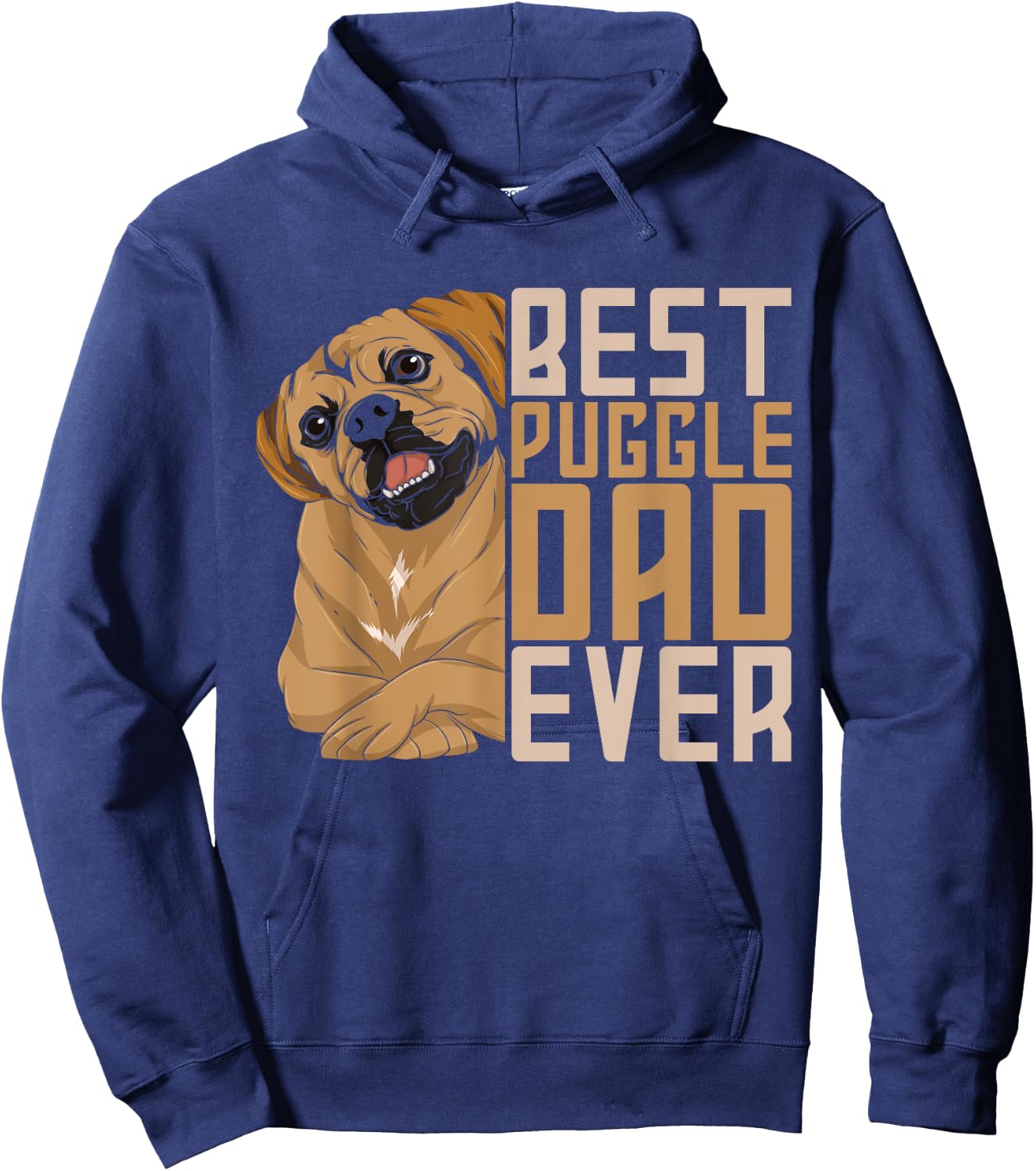 Best Puggle Dad Ever Cute Animal Dog Owner Puggle Hoodie - Hoodie | Navy