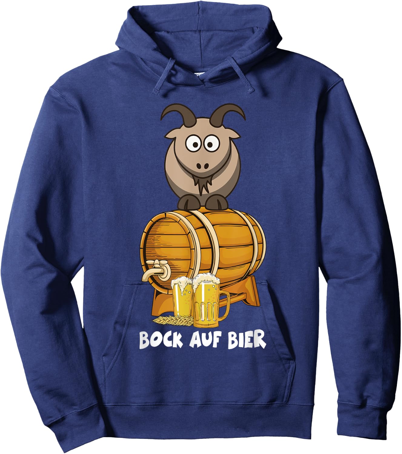 with German Text "Bock Auf Bierfass" [German Language] [German Language], black Hoodie - Hoodie | Navy