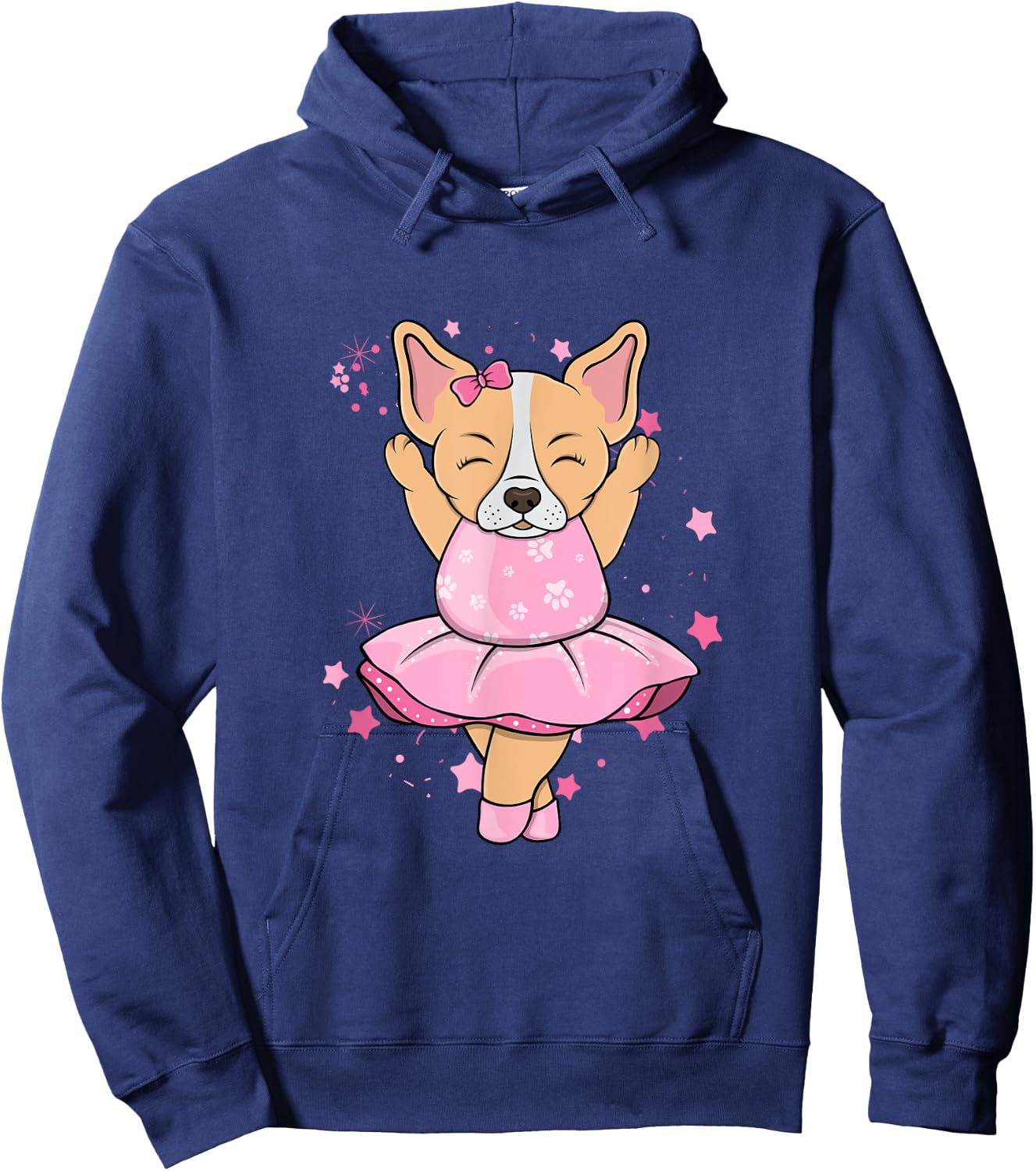 Sweet pink Ballerina Chihuahua Dog Ballett in Tutu Women Kids Hoodie - Hoodie | Navy