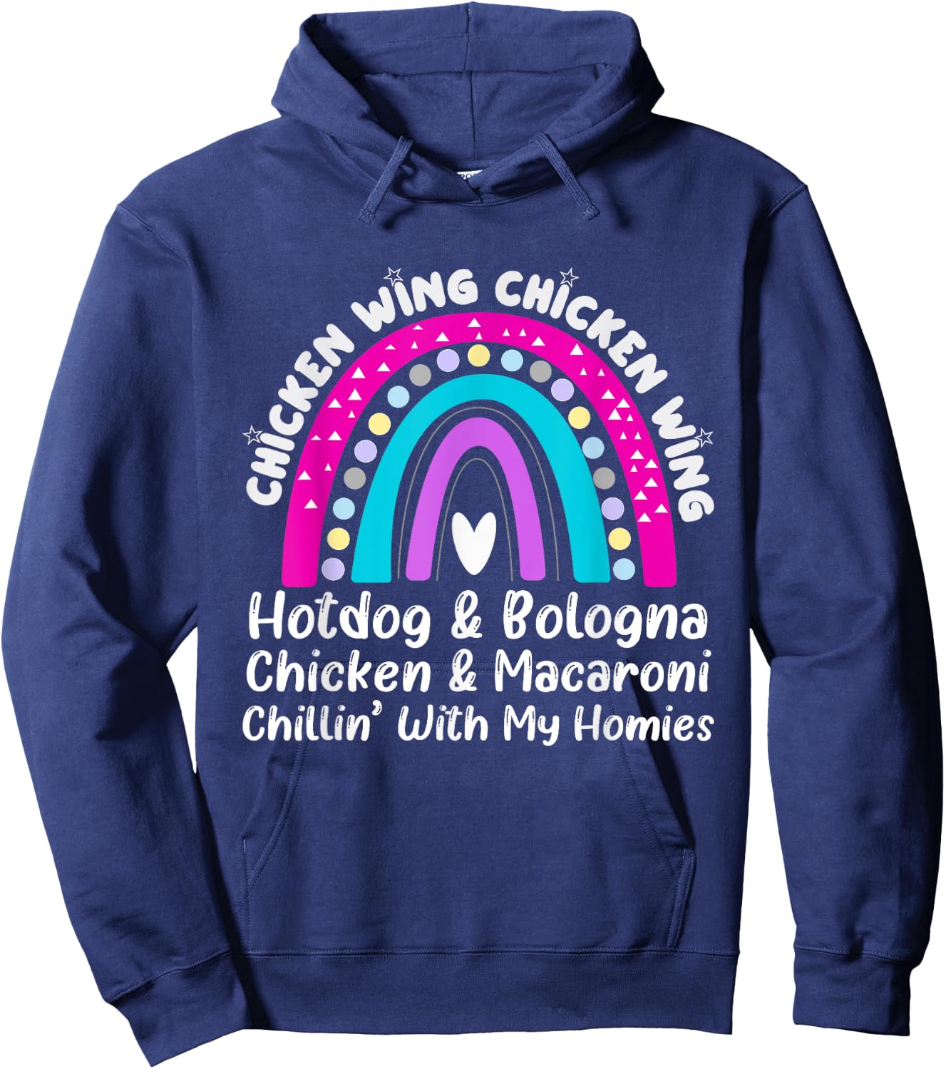 Viral Chicken Wing Chicken Wing Hot Dog Bologna Song lyric Hoodie - Hoodie | Navy