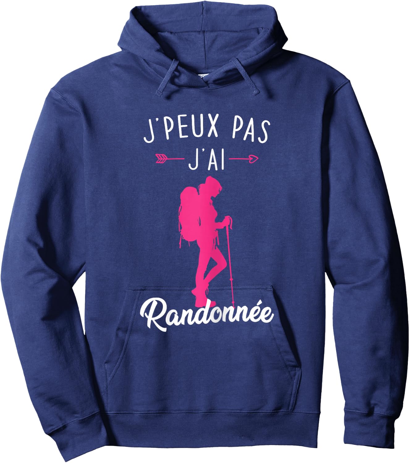 Women's Mountain Hiking Gift J'Peux Pas J'ai Hike , Black, Female X-Small Hoodie - Hoodie | Navy