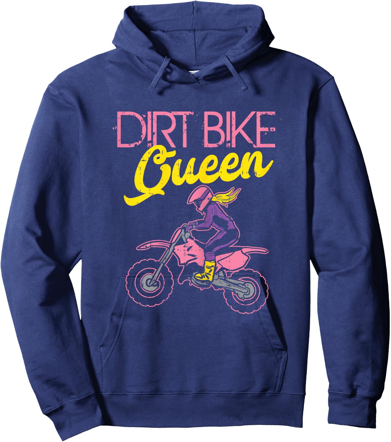 Dirt Bike Queen Motocross Motorcycle Racing Girls Women Gift Hoodie - Hoodie | Navy