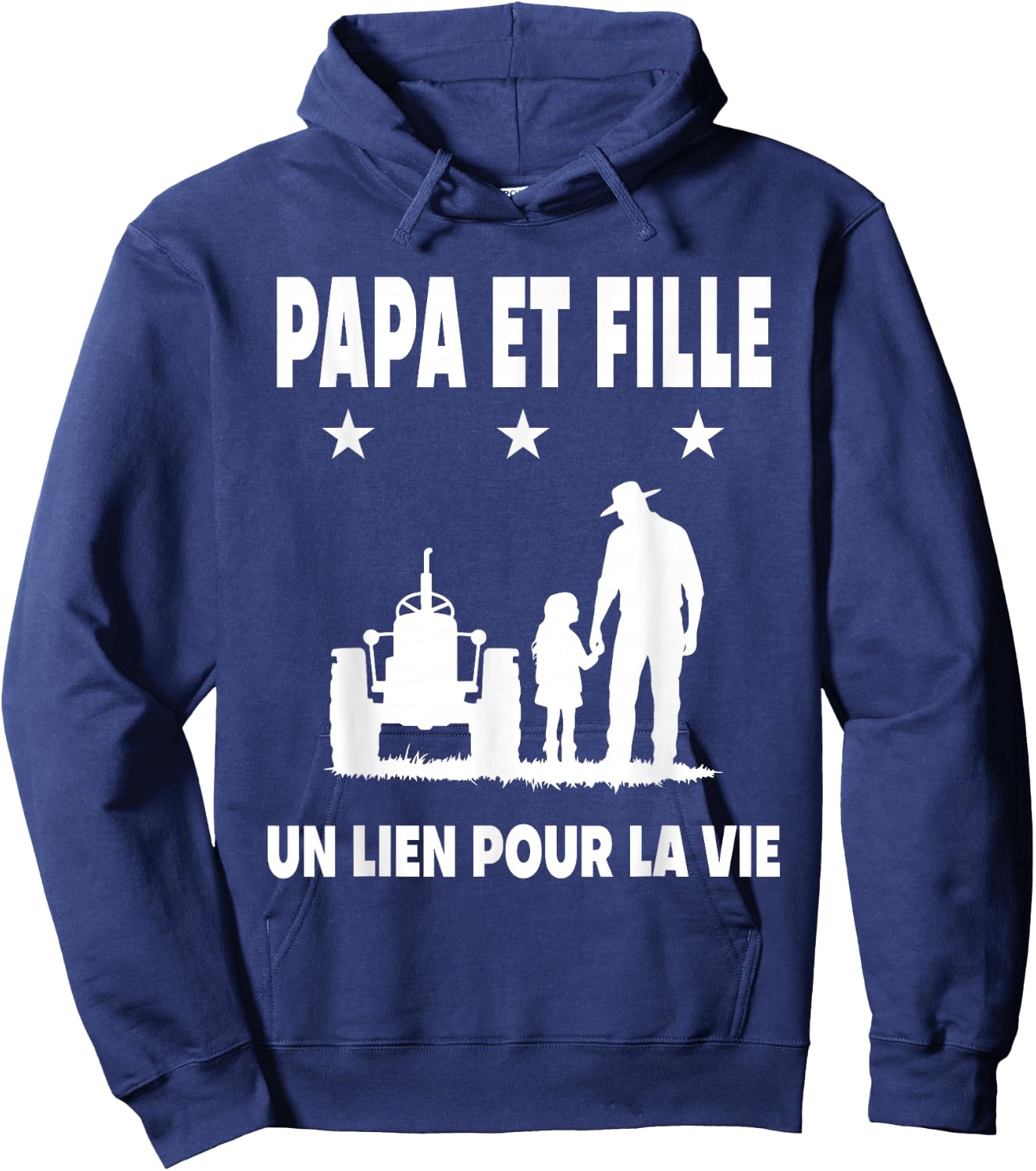 Dad and Daughter Father Farmer Tractor Fathers Day Hoodie - Hoodie | Navy