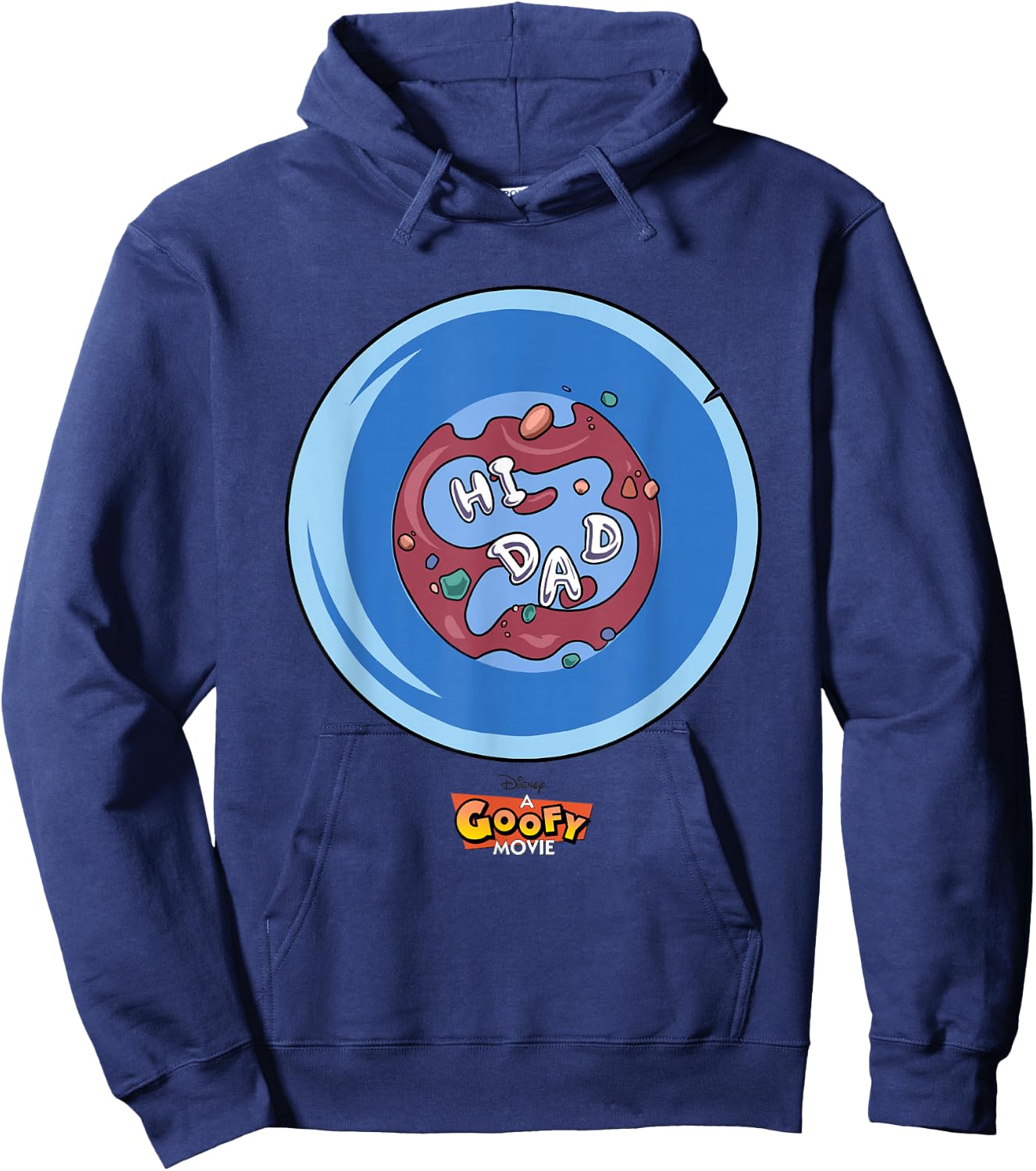 Disney A Goofy Movie Father's Day Hi Dad Big Chest Poster Hoodie - Hoodie | Navy