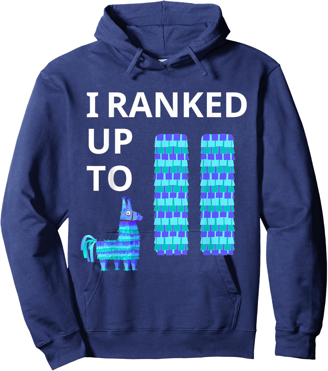 I Ranked Up To 11 Birthday Video Game Llama Piñata Birthday Hoodie - Hoodie | Navy