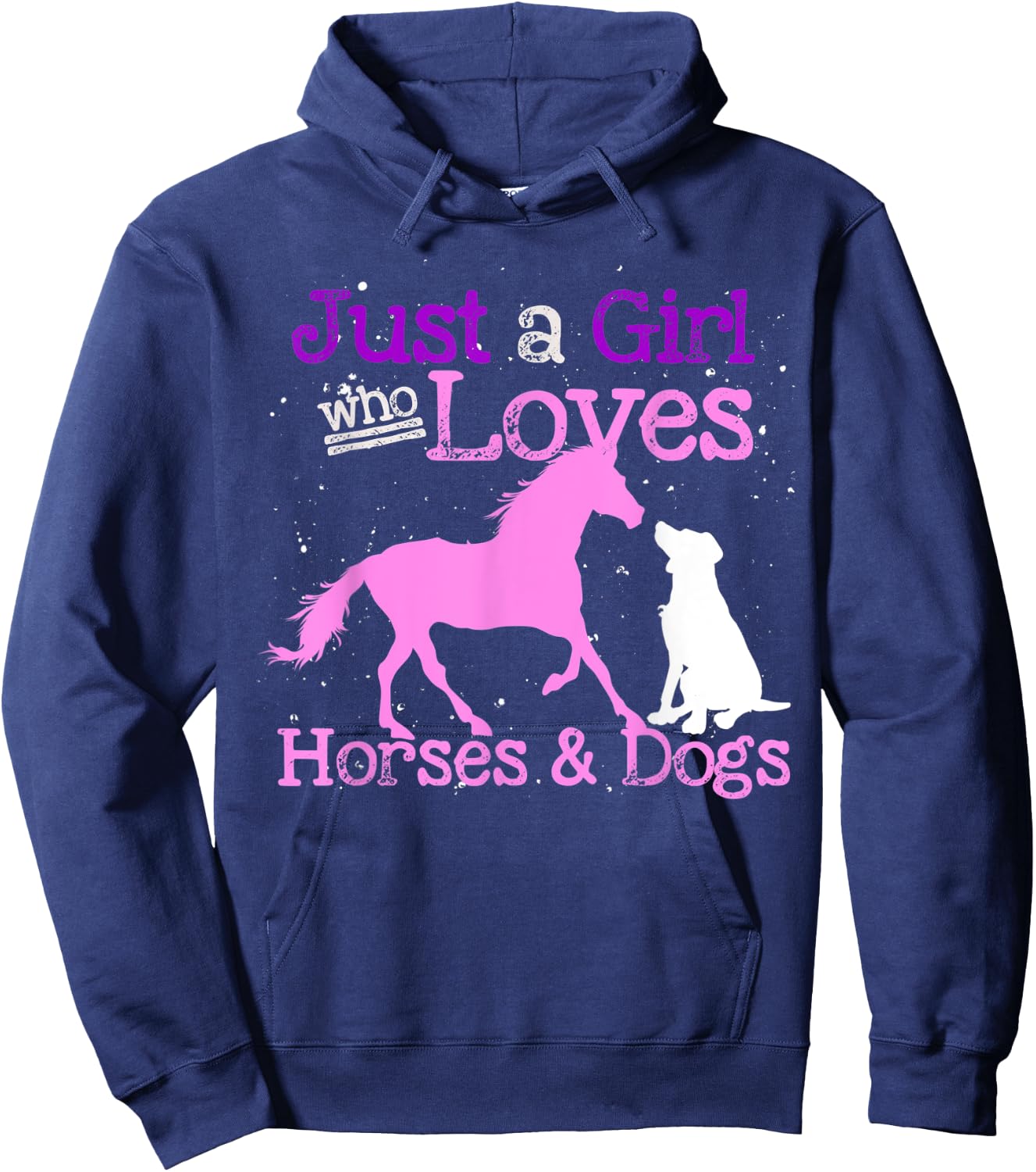 Just A Girl Who Loves Horses And Dogs Animal Women Horse Hoodie - Hoodie | Navy